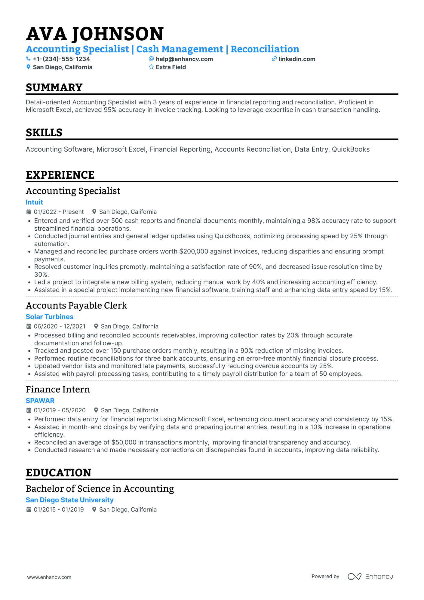 Senior Accounting Assistant Resume Example