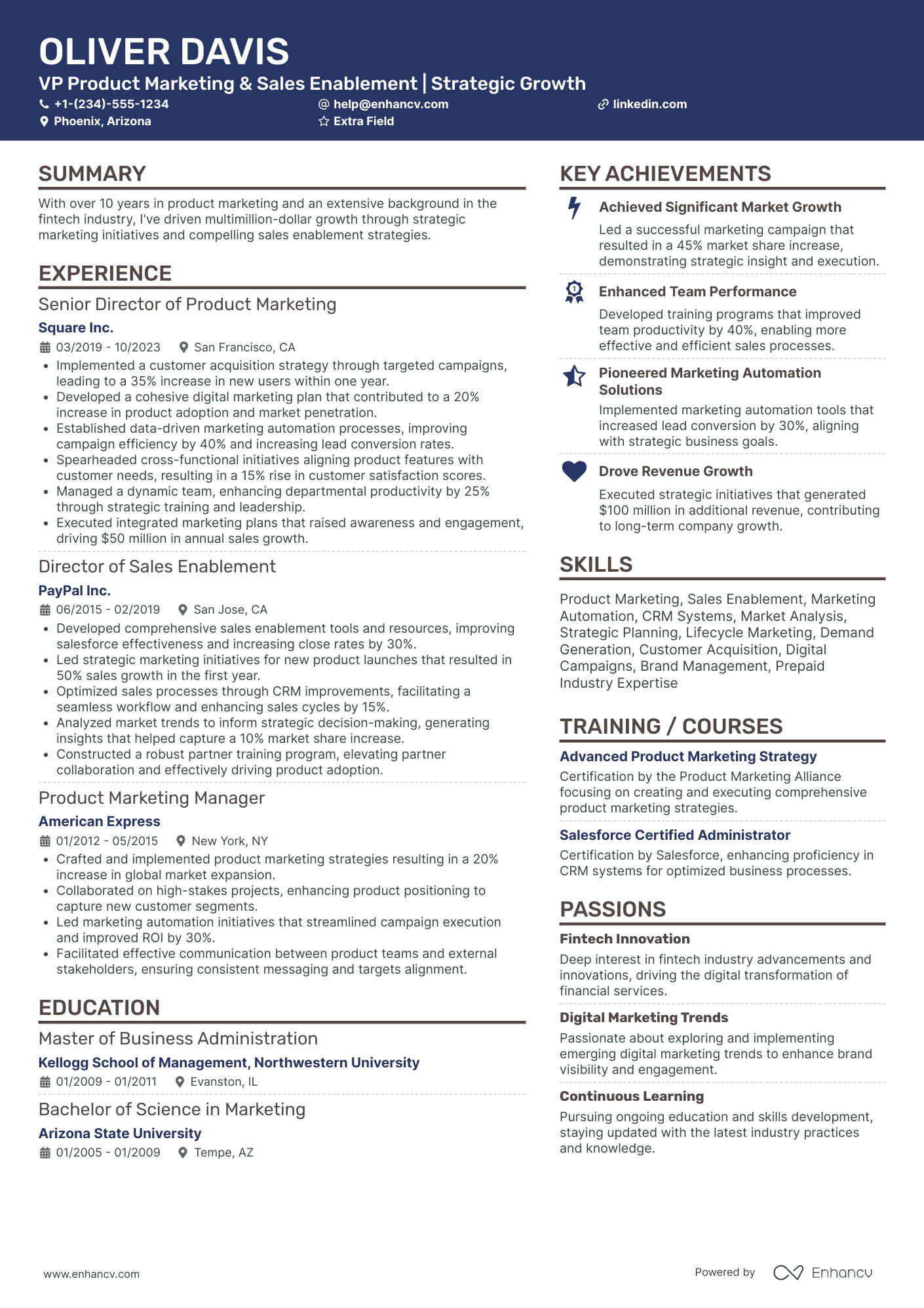 VP Product Marketing Resume Example