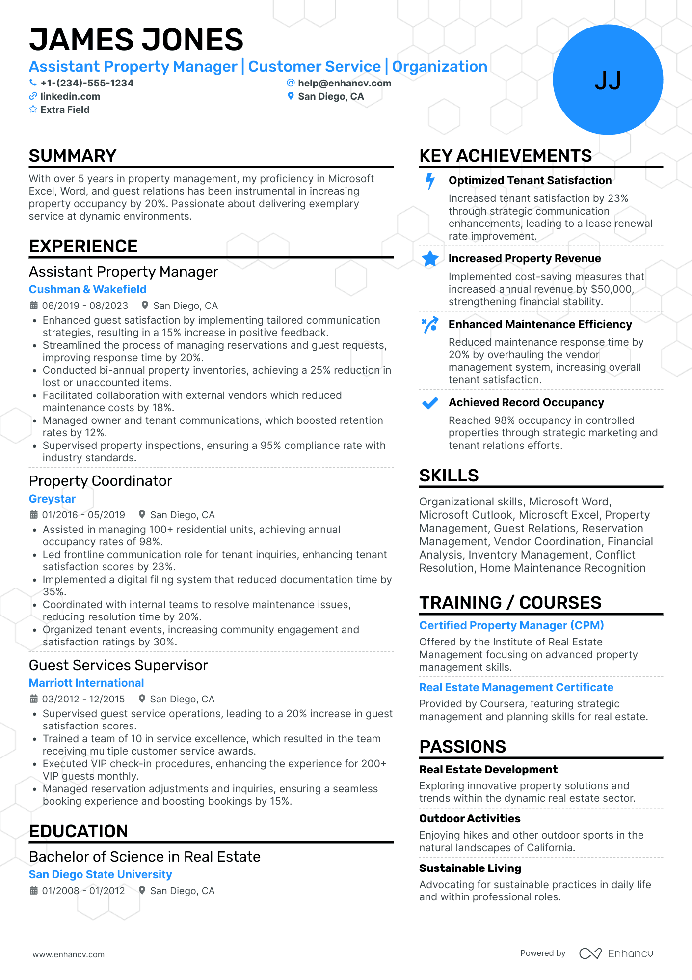 Property Management Assistant Resume Example