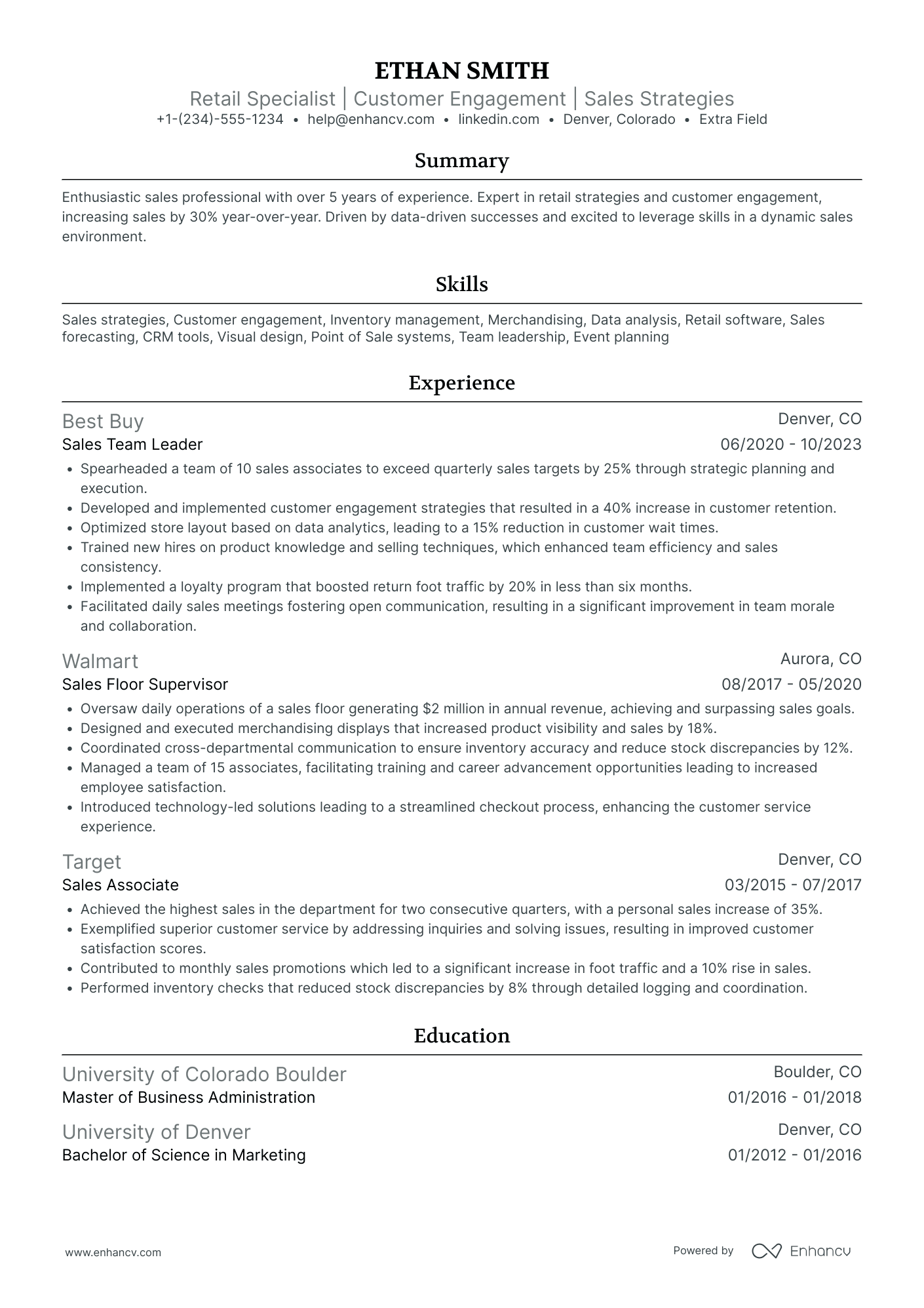 Target Sales Associate Resume Example