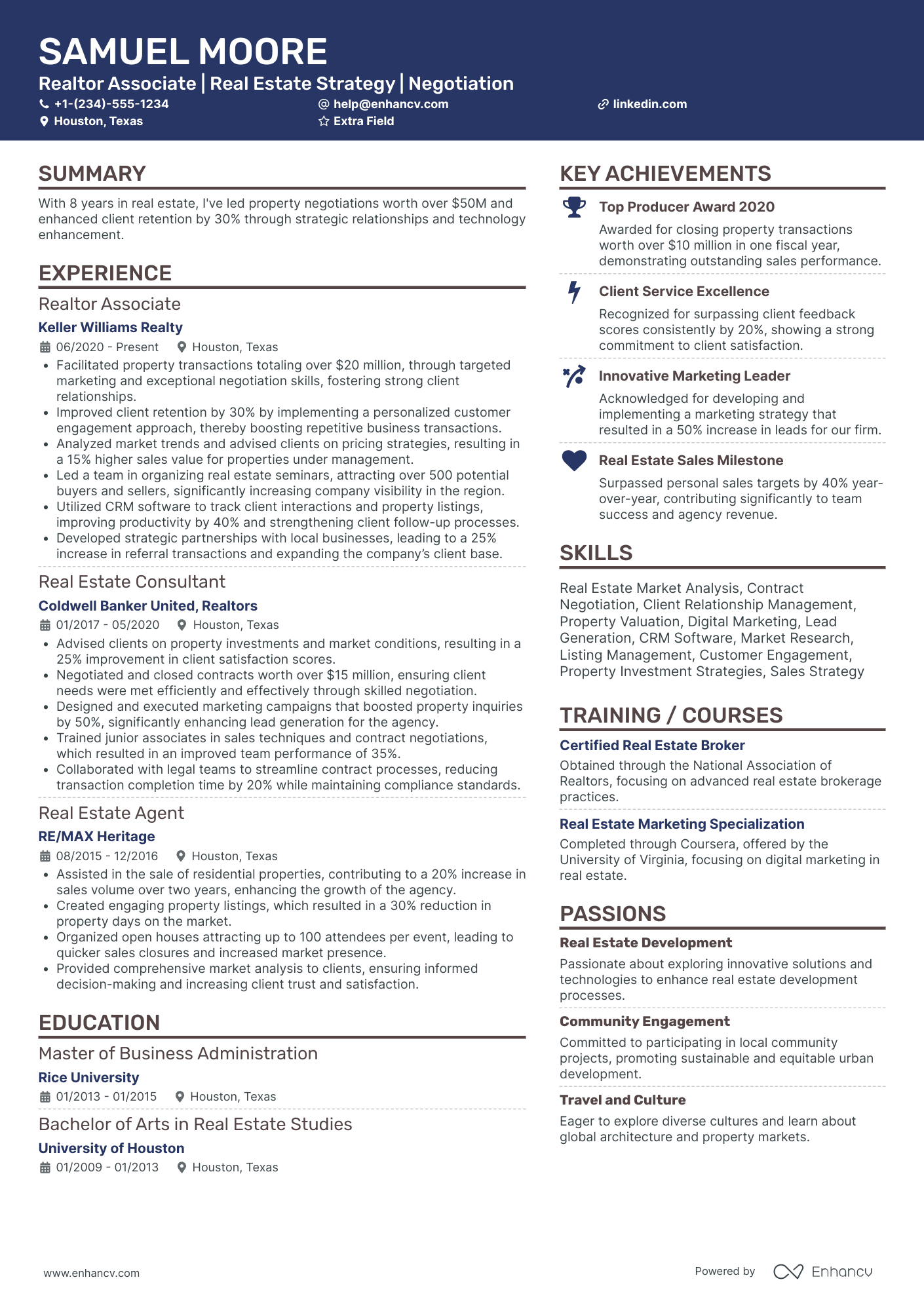 Realtor Associate Resume Example