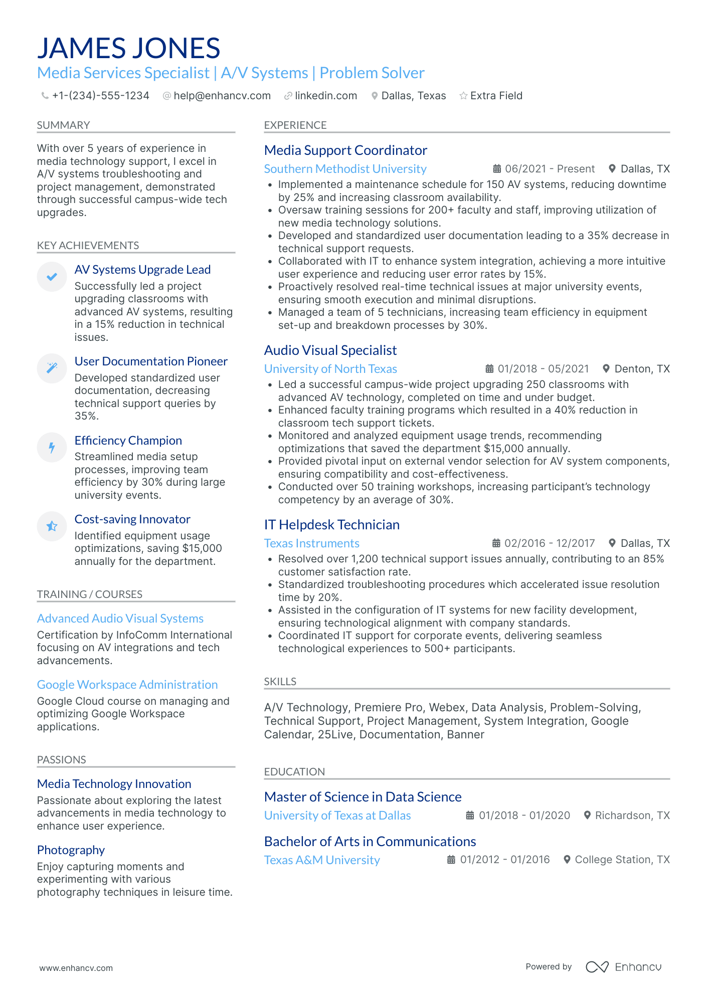 Social Media Outreach Specialist Resume Example