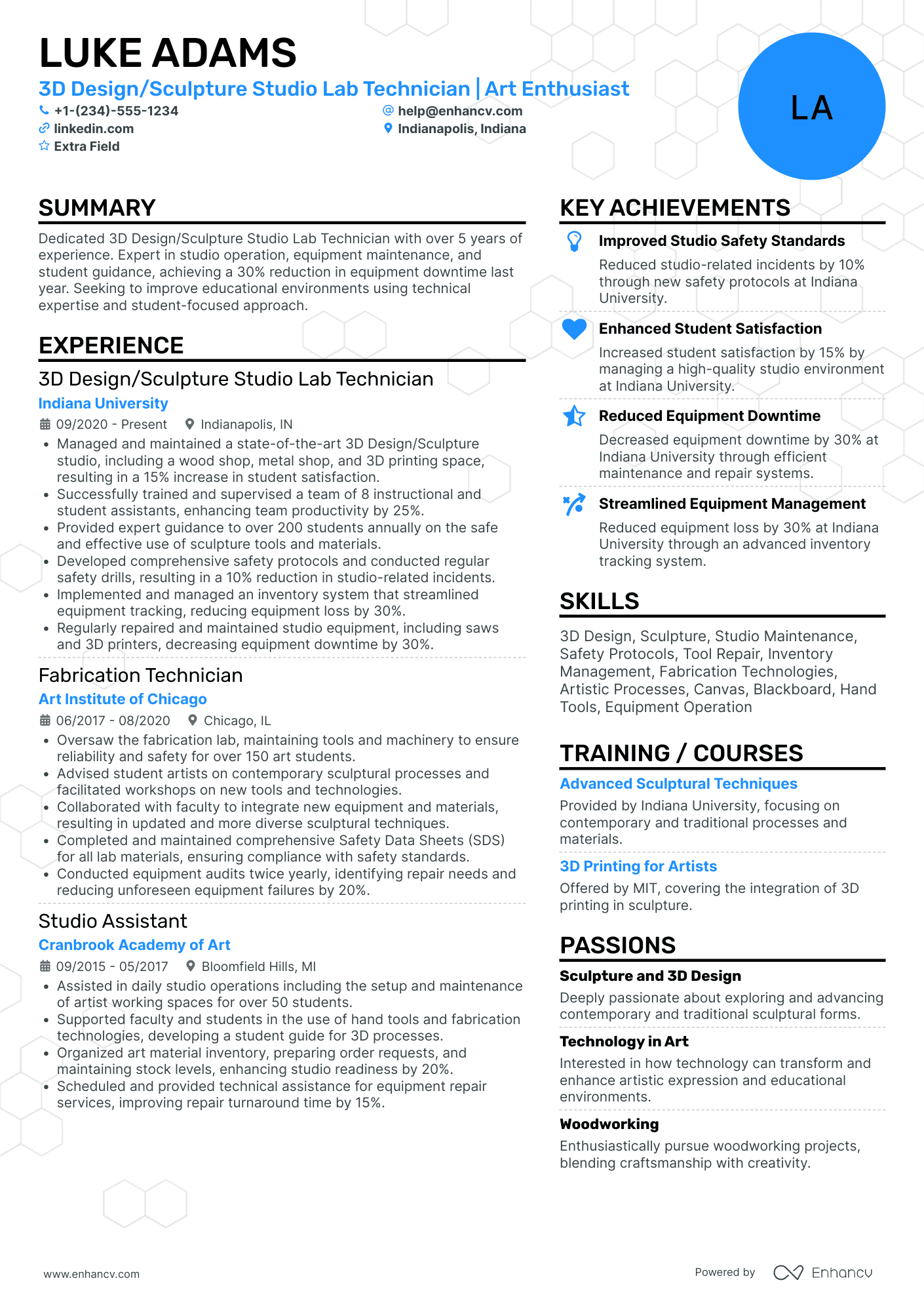 3D Concept Artist Resume Example