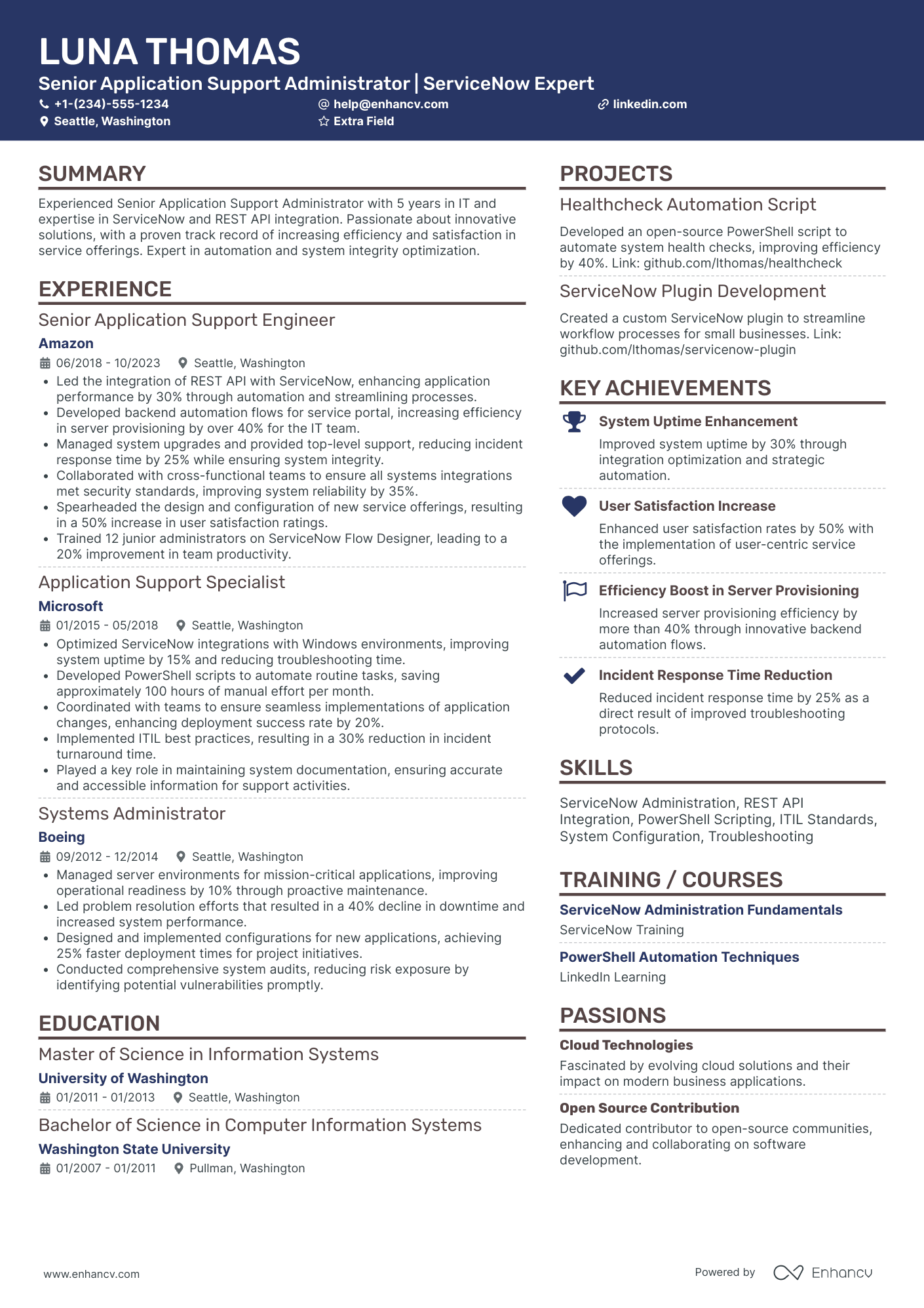 Desktop Support Administrator Resume Example