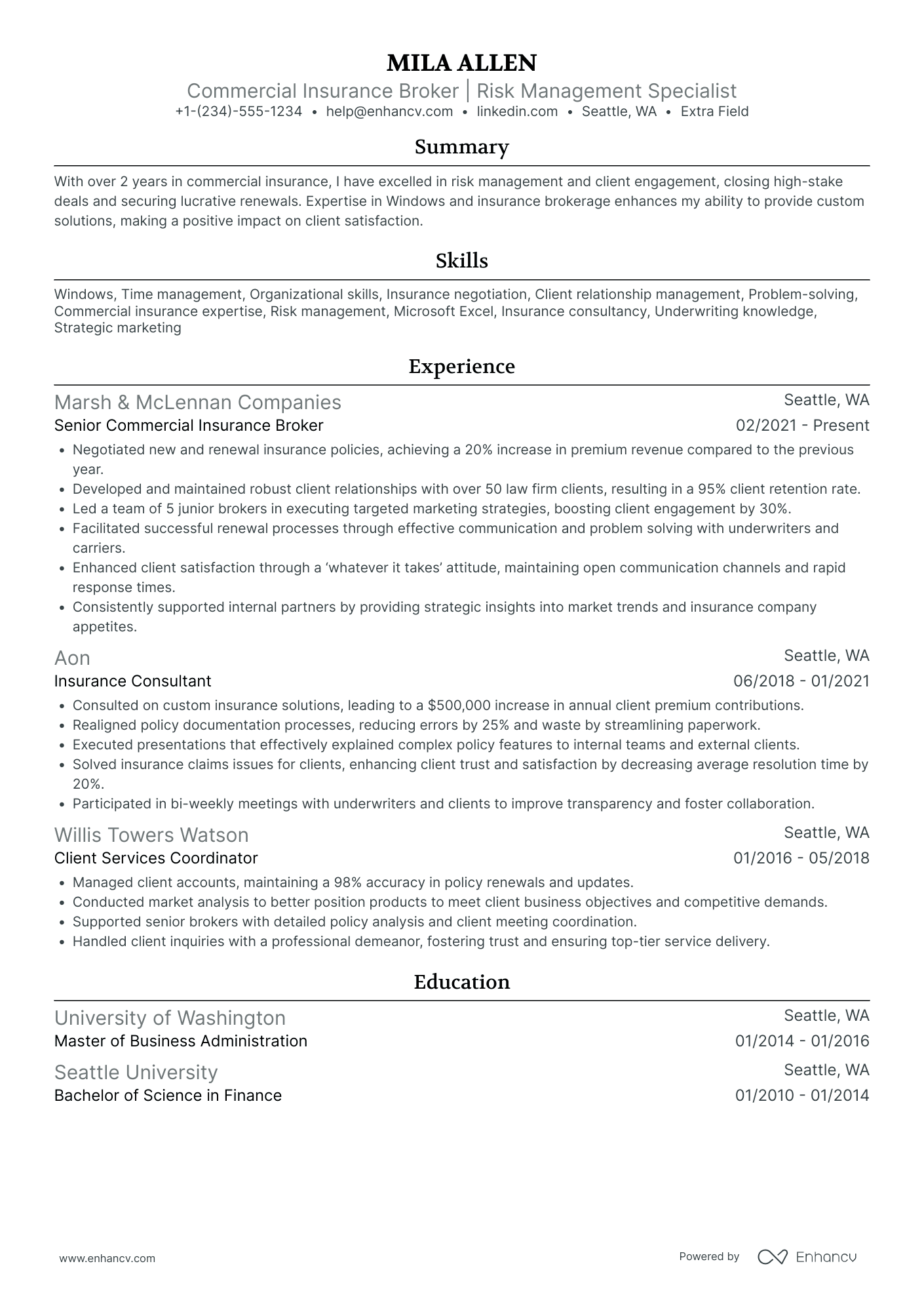 Commodities Broker Resume Example