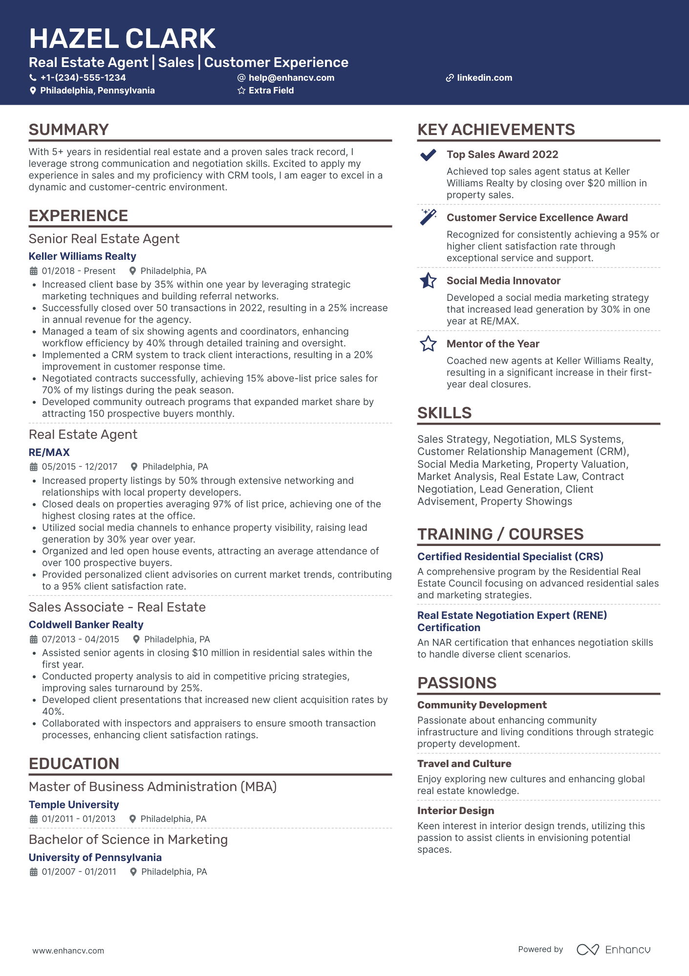 Luxury Real Estate Agent Resume Example