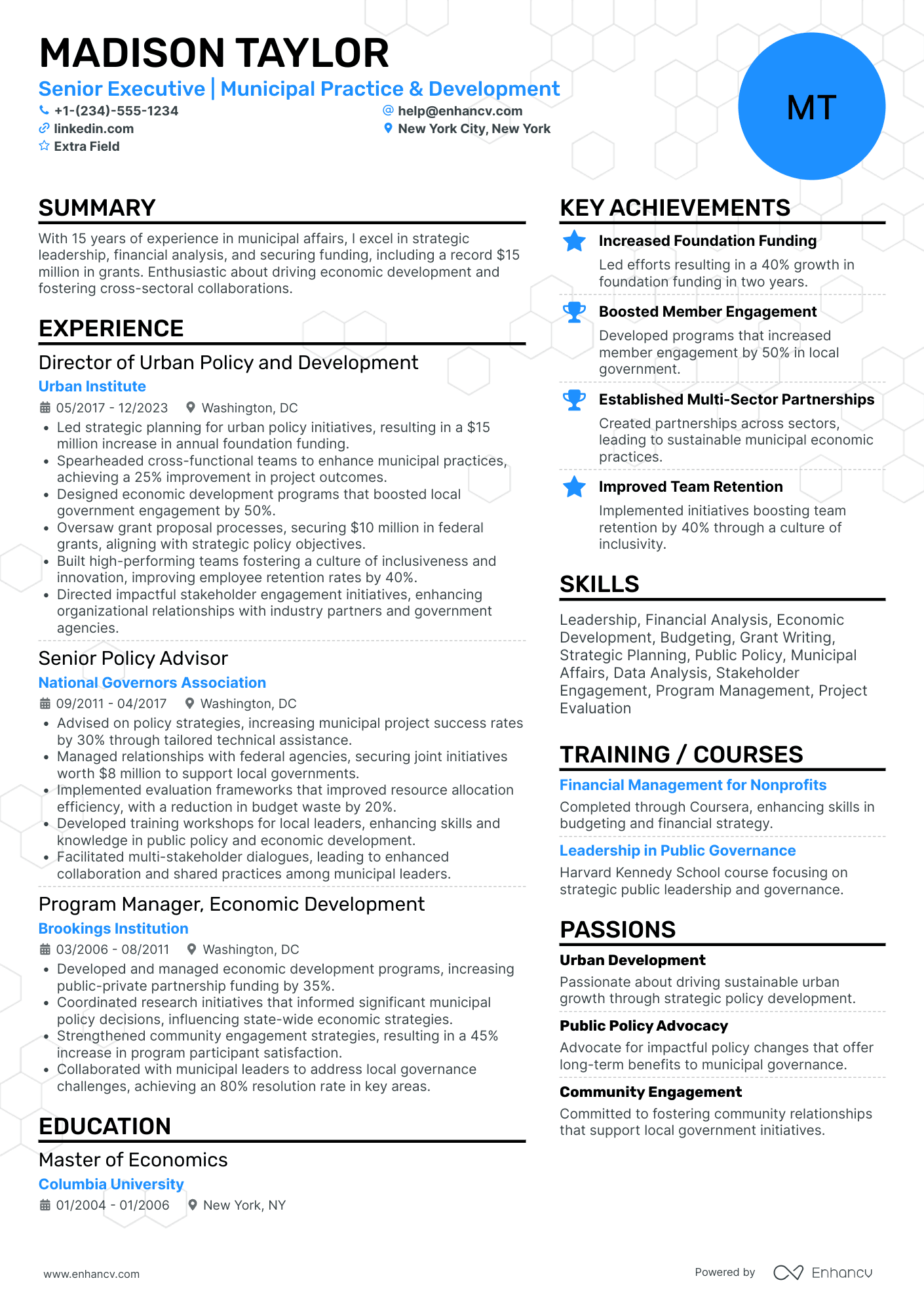 MBA Nonprofit Executive Director Resume Example