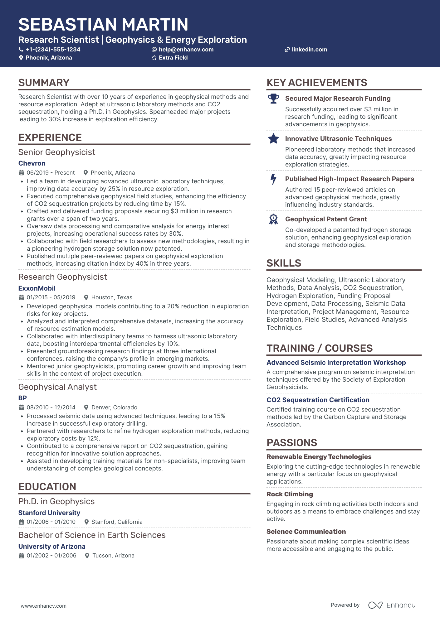 Atmospheric Scientist Resume Example