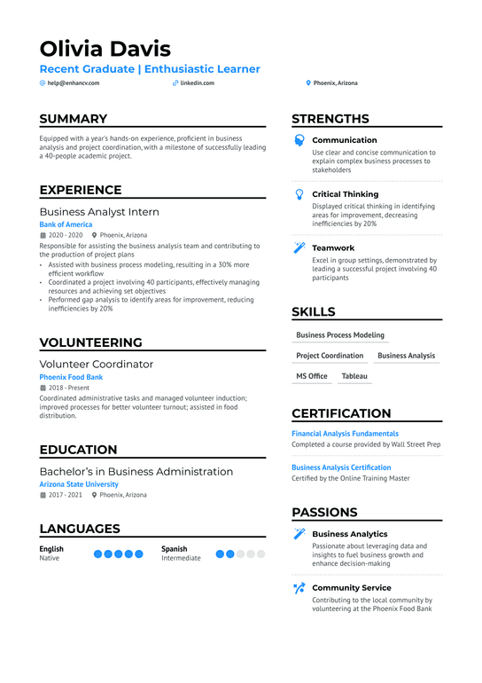 College Student No Experience Resume Example