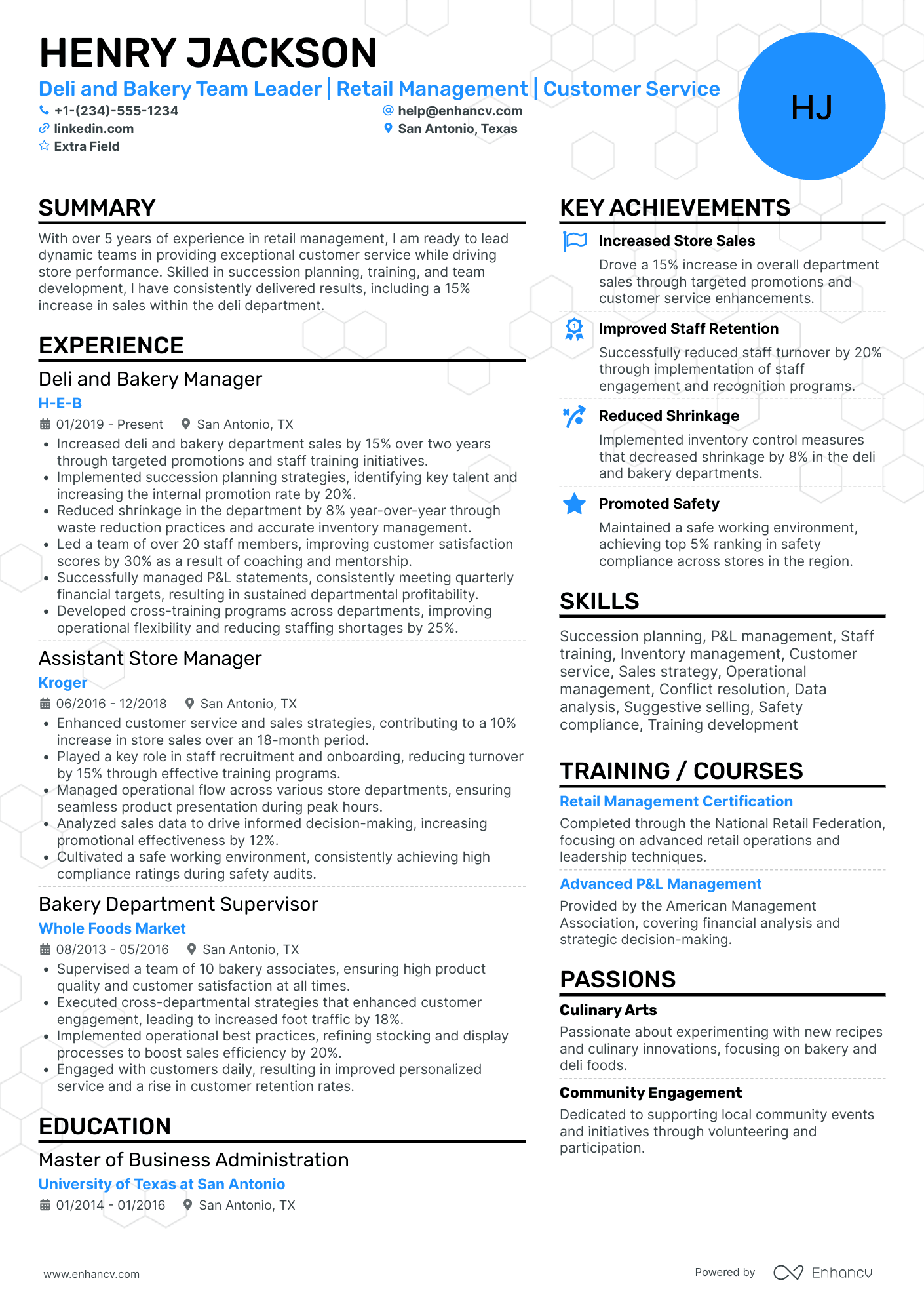 Bakery Team Leader Resume Example