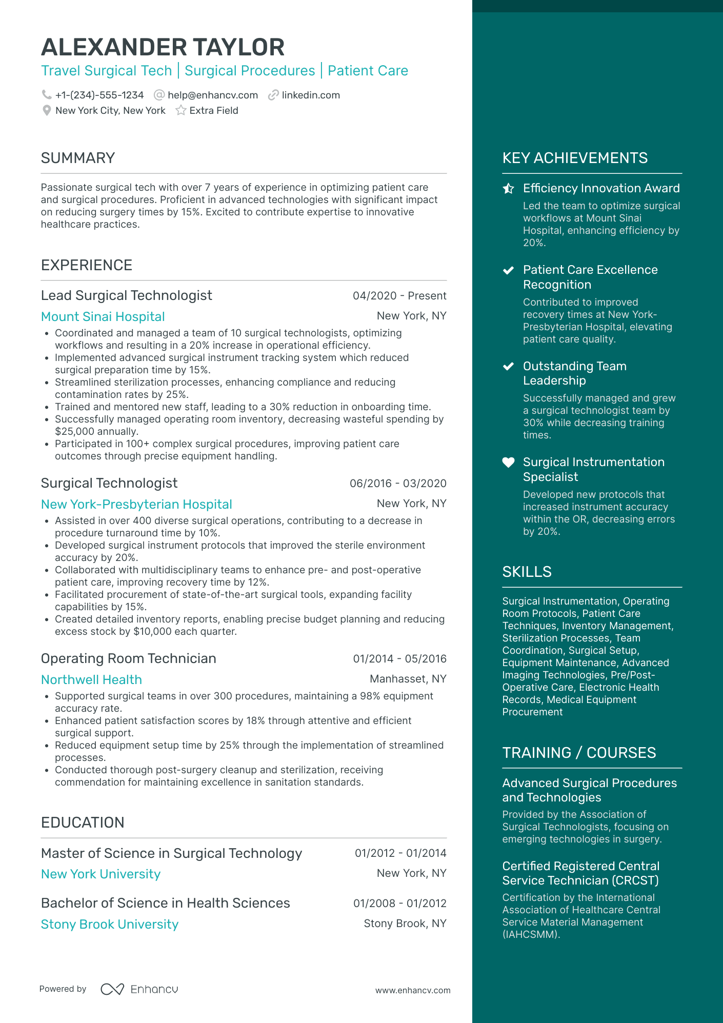 Travel Surgical Tech Resume Example