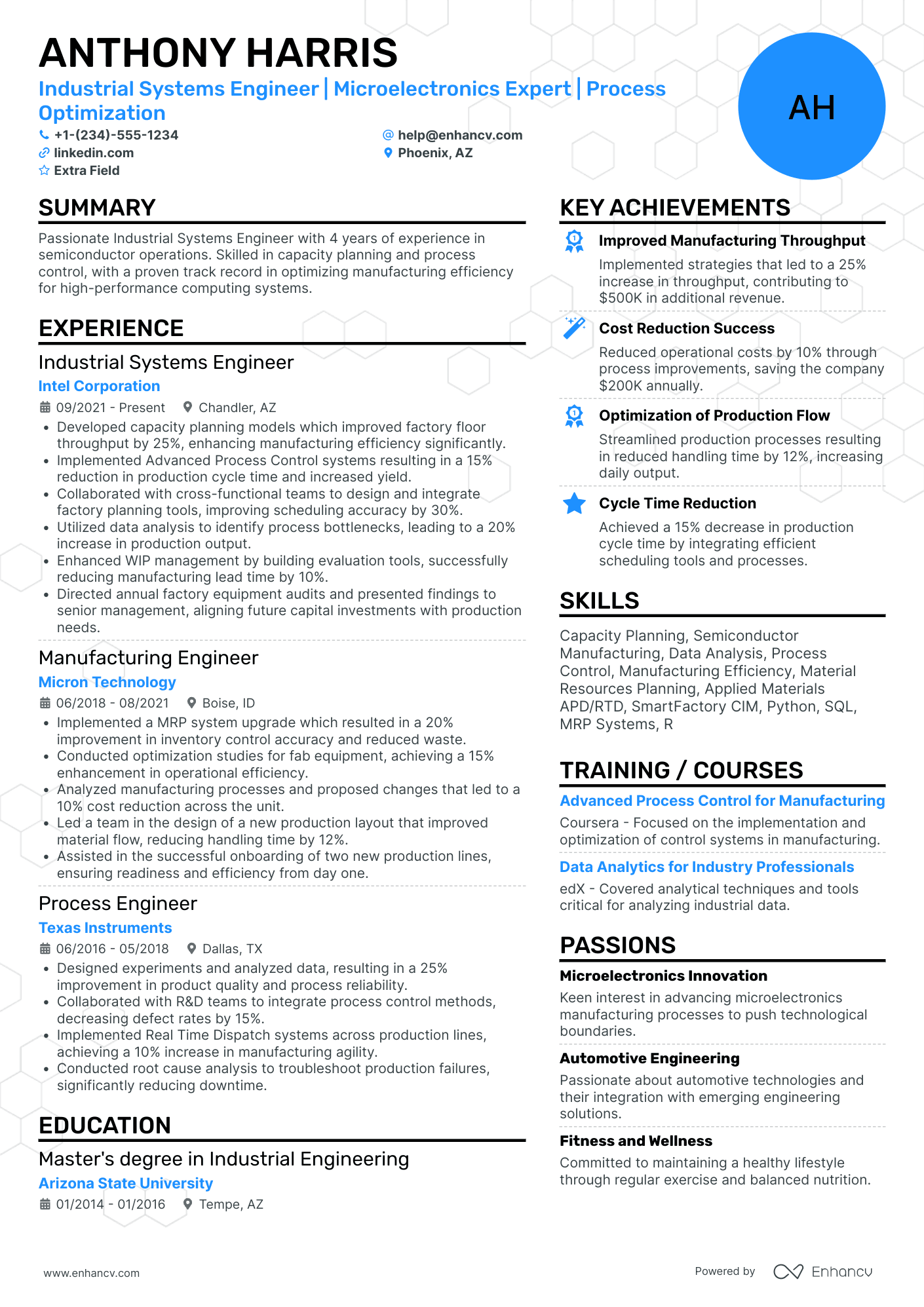 Industrial Systems Engineer Resume Example