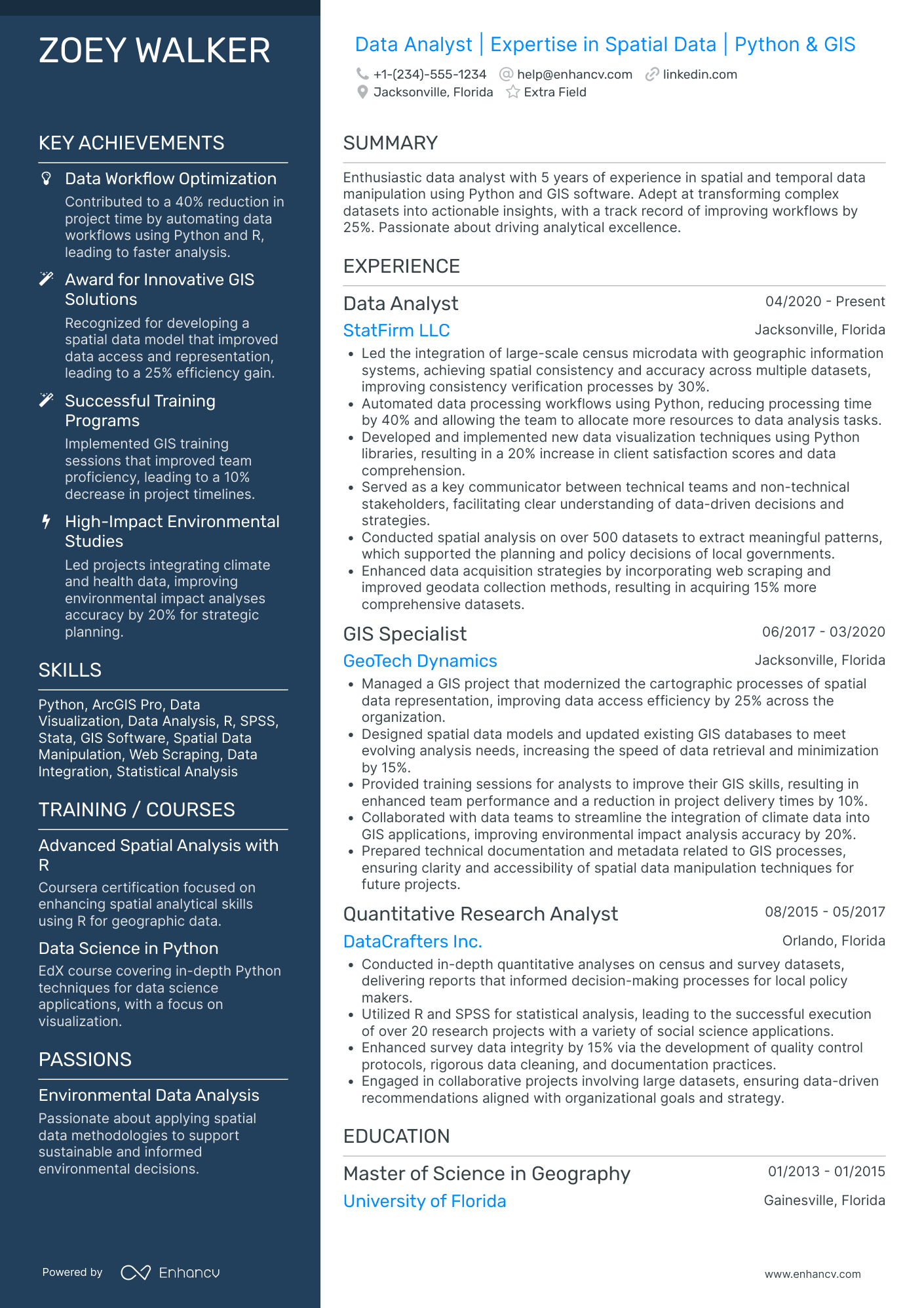 Data Analyst Trainee Resume Example