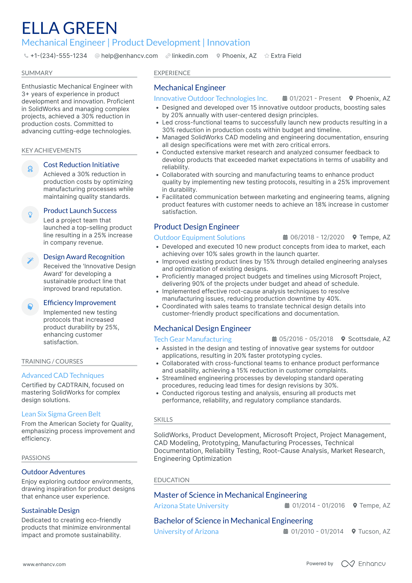 Mechanical Sales Engineer Resume Example