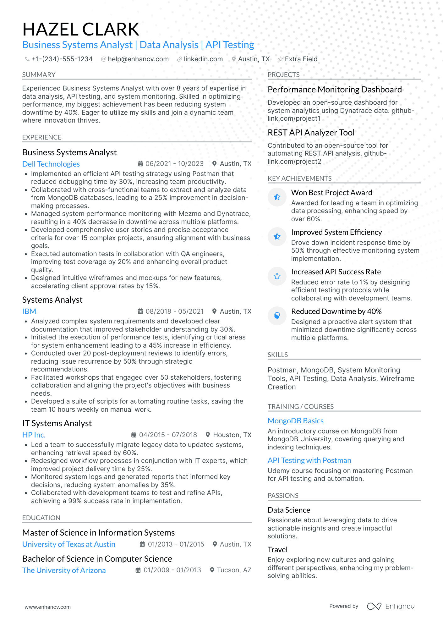 MongoDB Data Analyst Resume Example