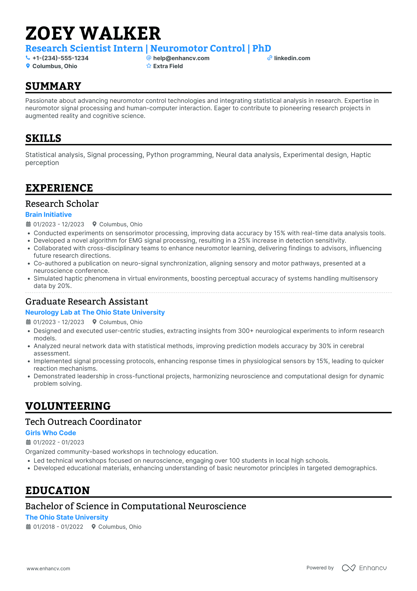 Facebook Intern Resume Example