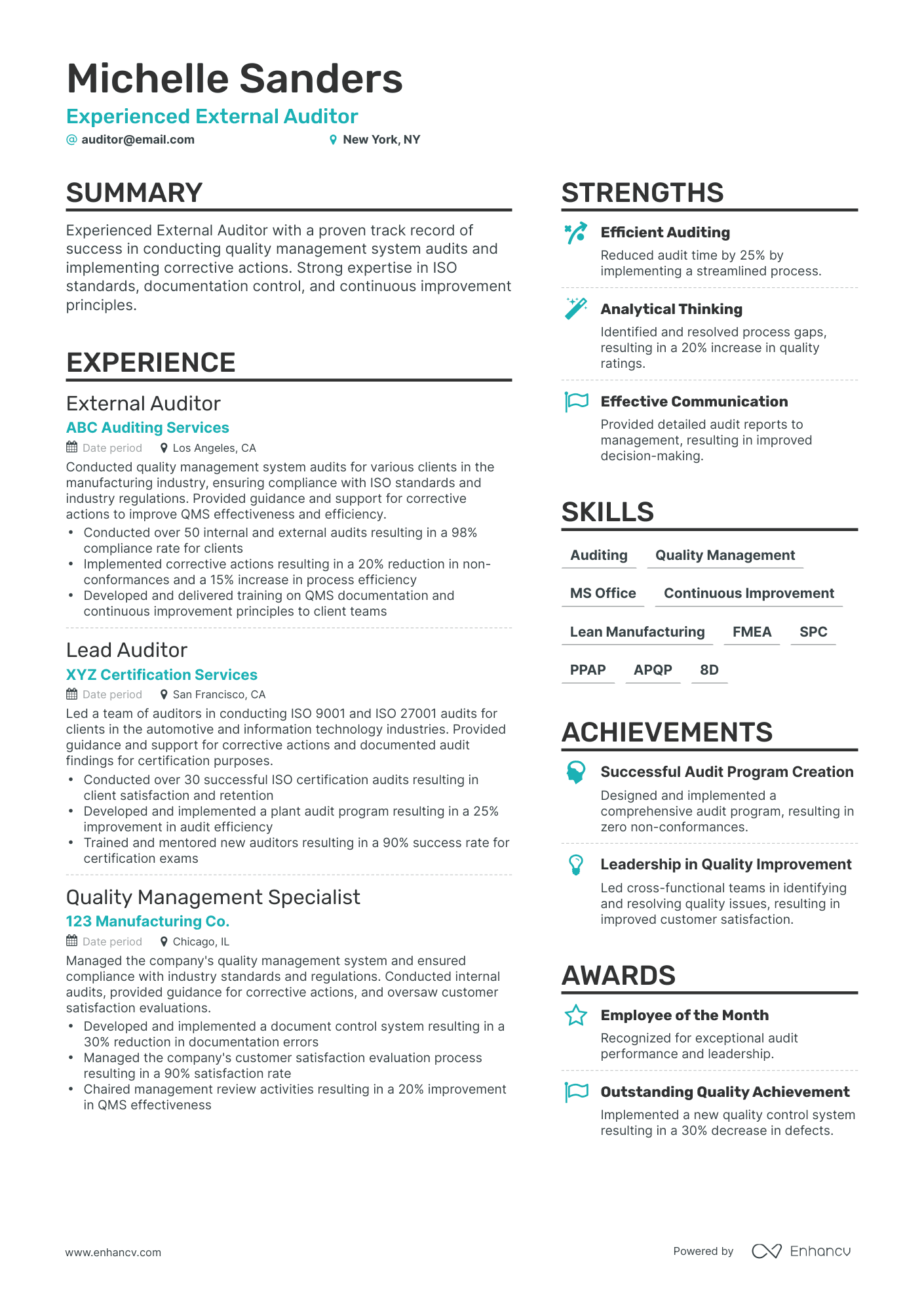 15 Auditor Resume Examples & Guide for 2024