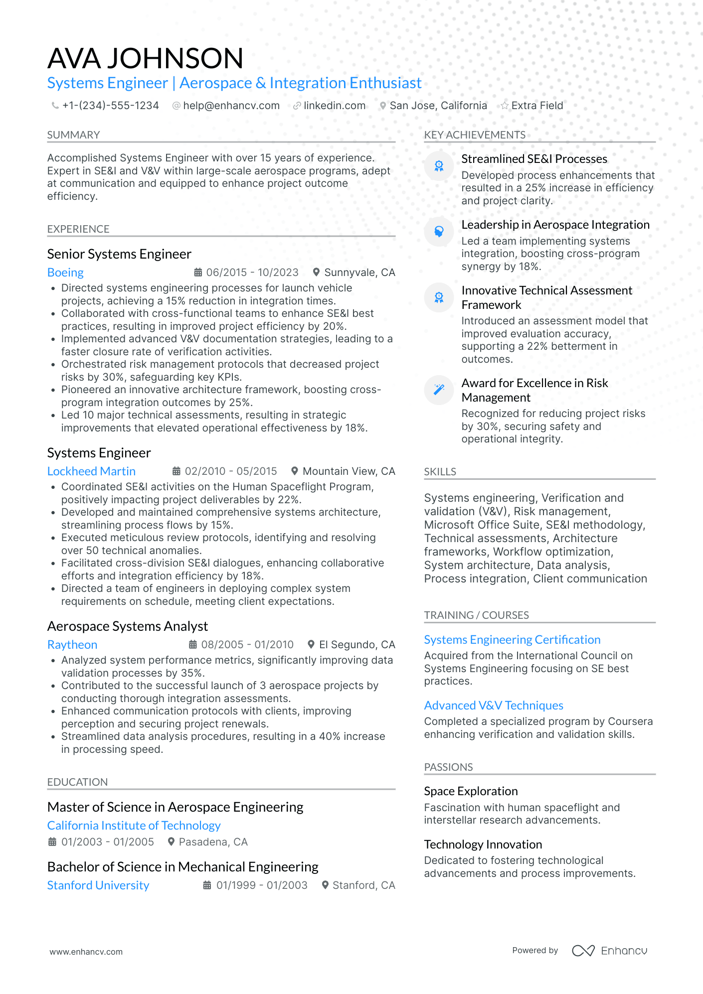 Systems Test Engineer Resume Example