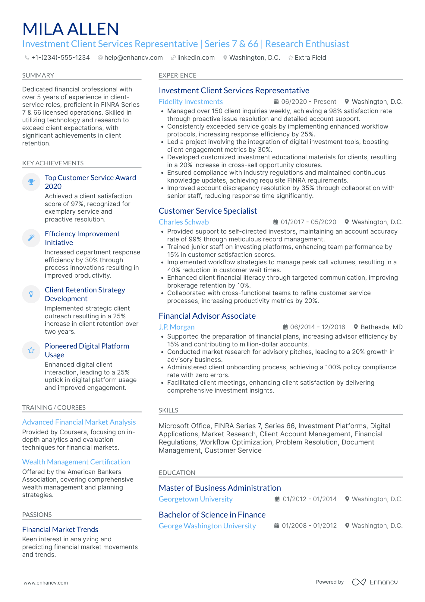 Investment Broker Resume Example