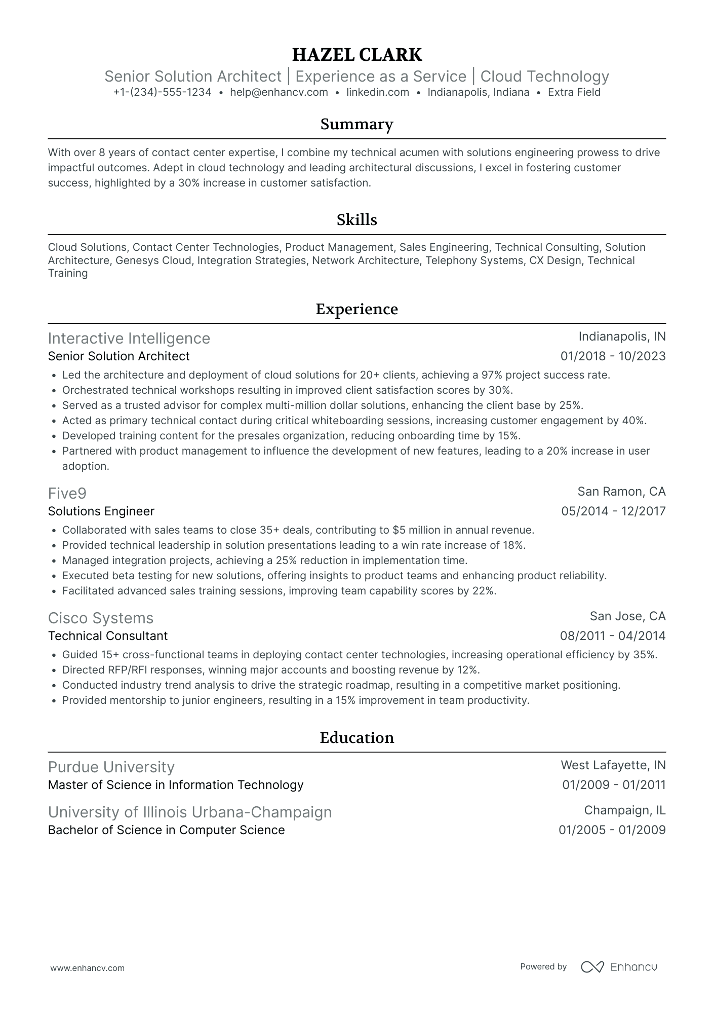 Solution Architect Resume Example