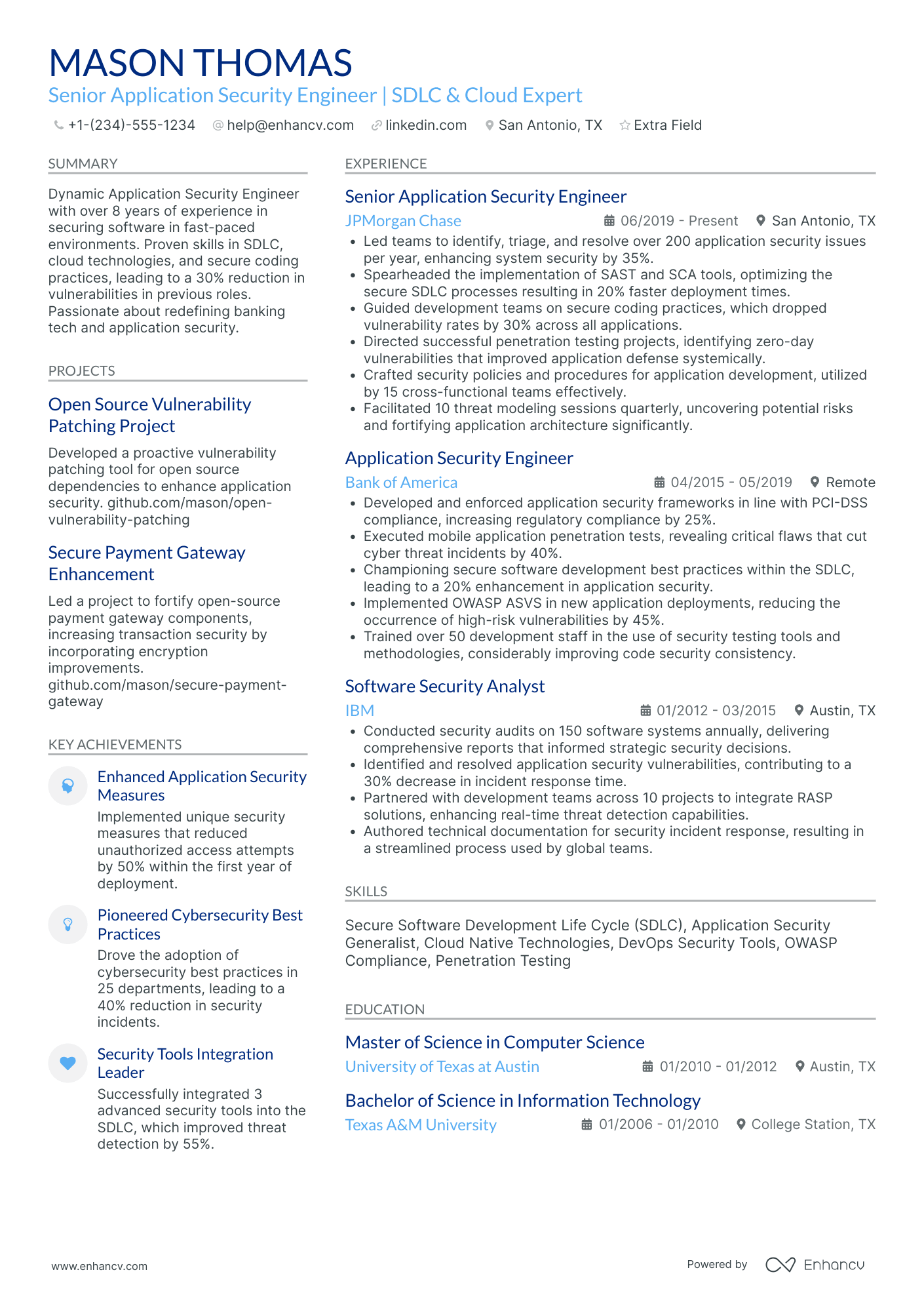 Web Application Engineer Resume Example