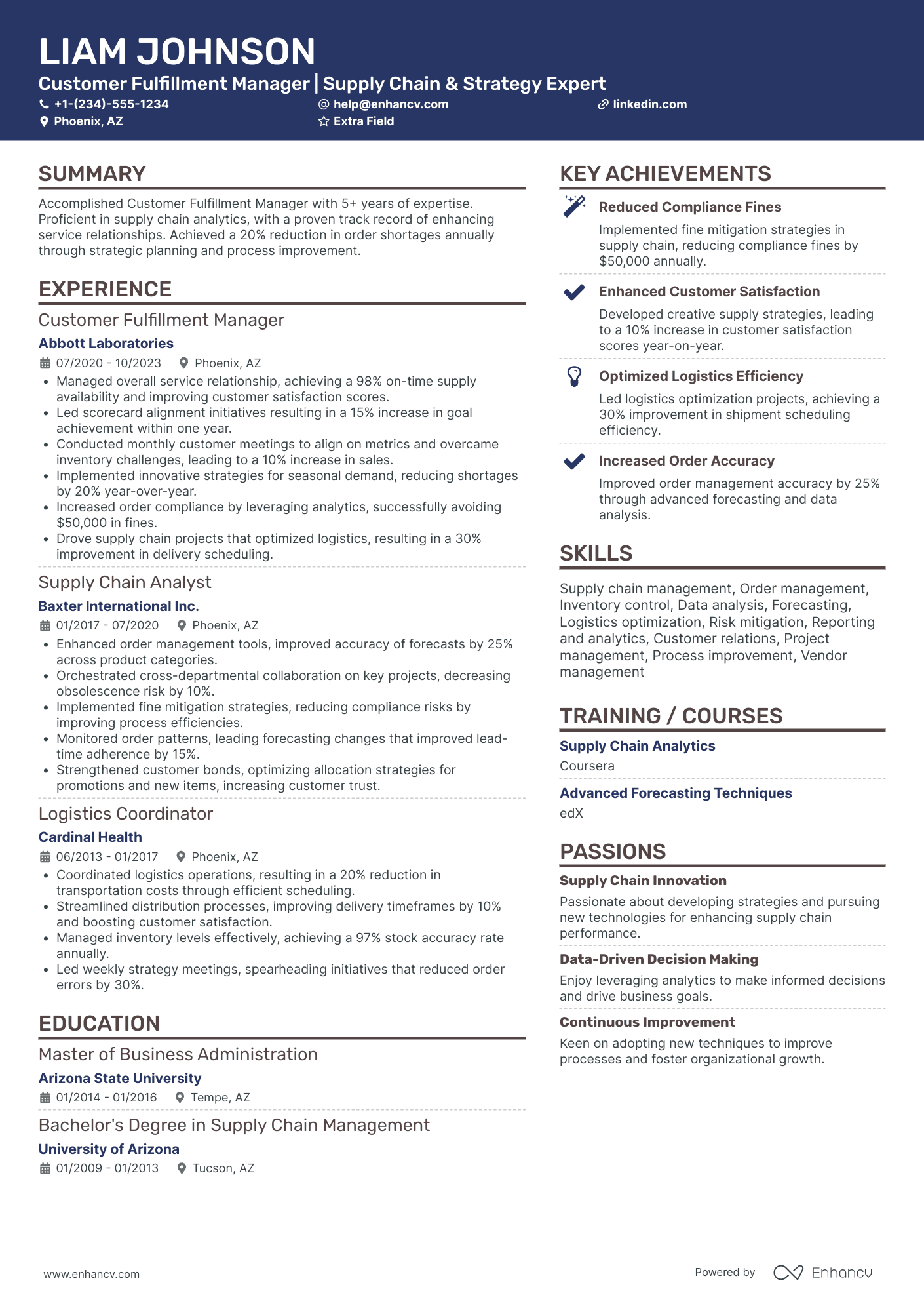 Store Customer Service Manager Resume Example