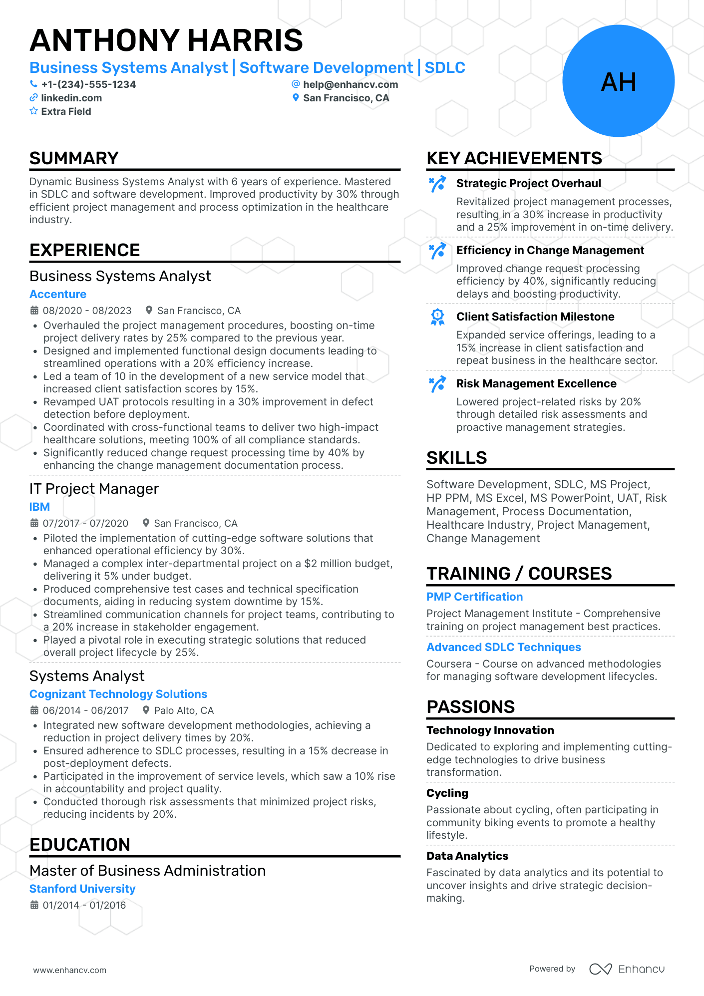 Deloitte Business Technology Analyst Resume Example