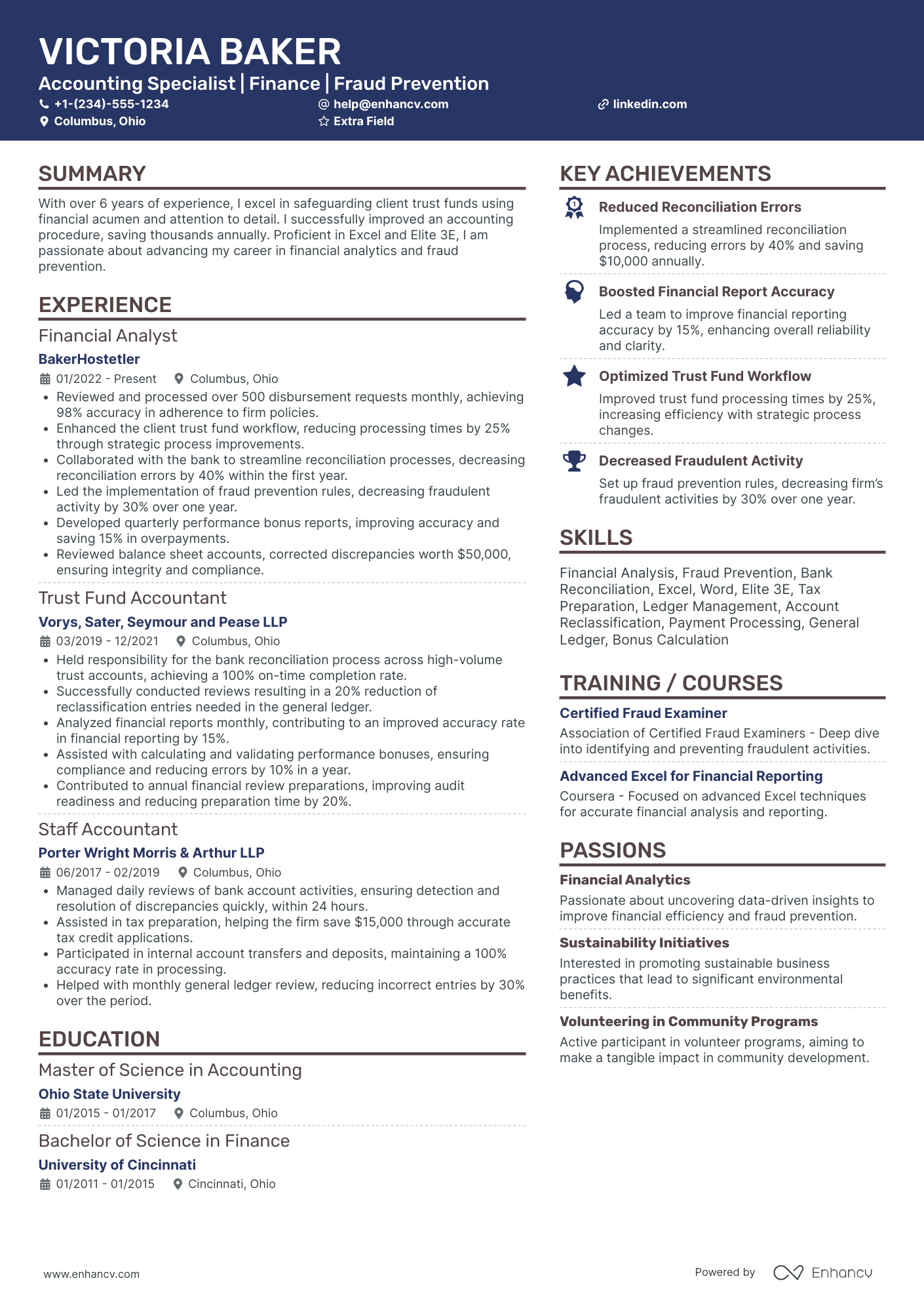 Staff Tax Accountant Resume Example