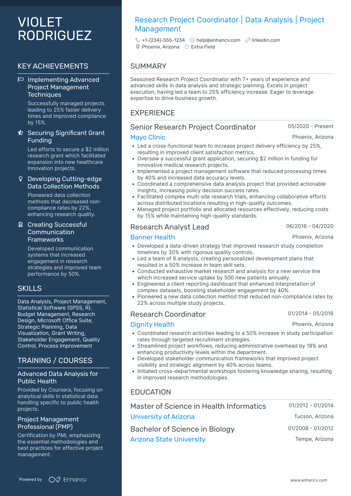 Research Project Coordinator Resume Example