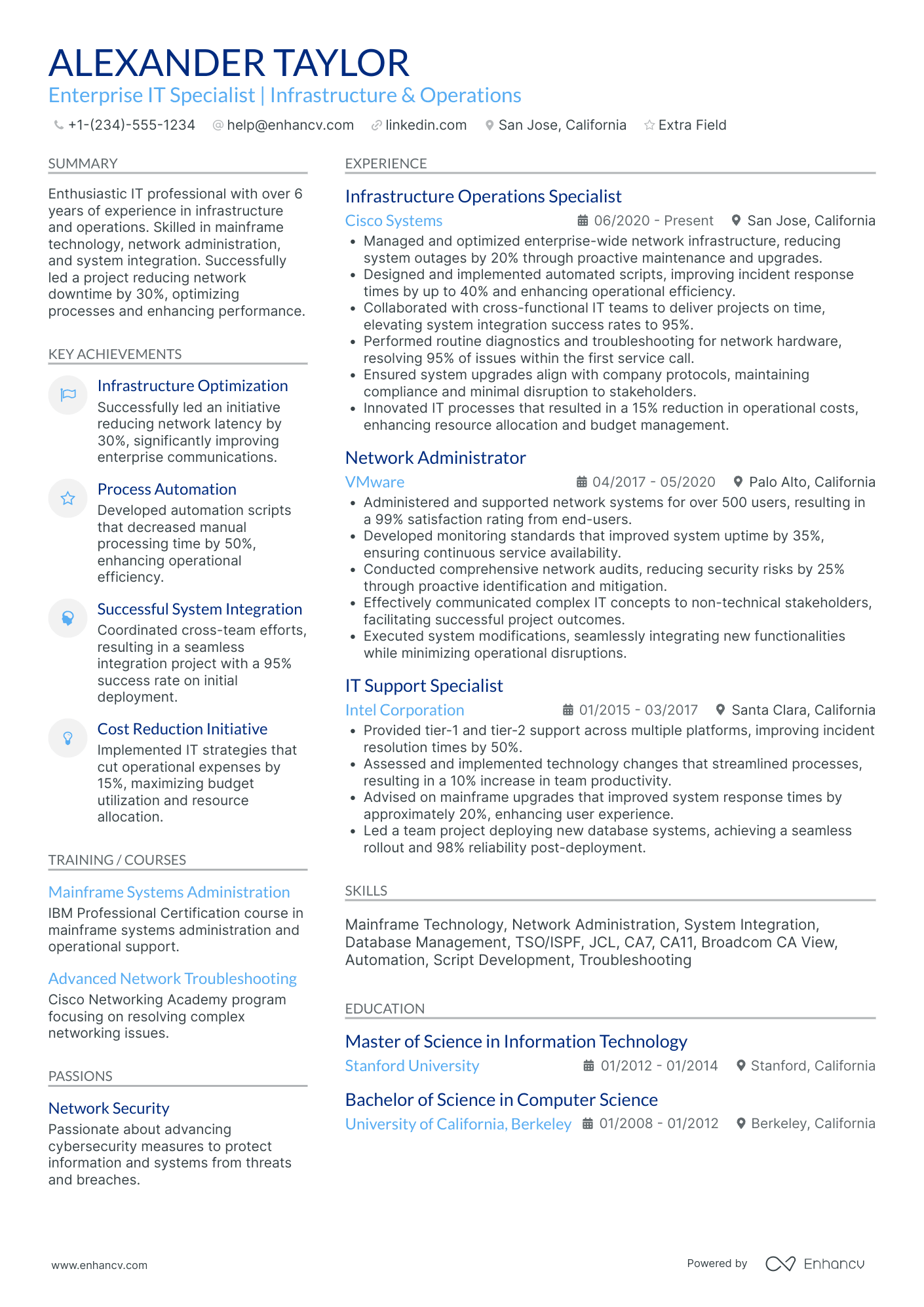 Entry Level IT Systems Administrator Resume Example