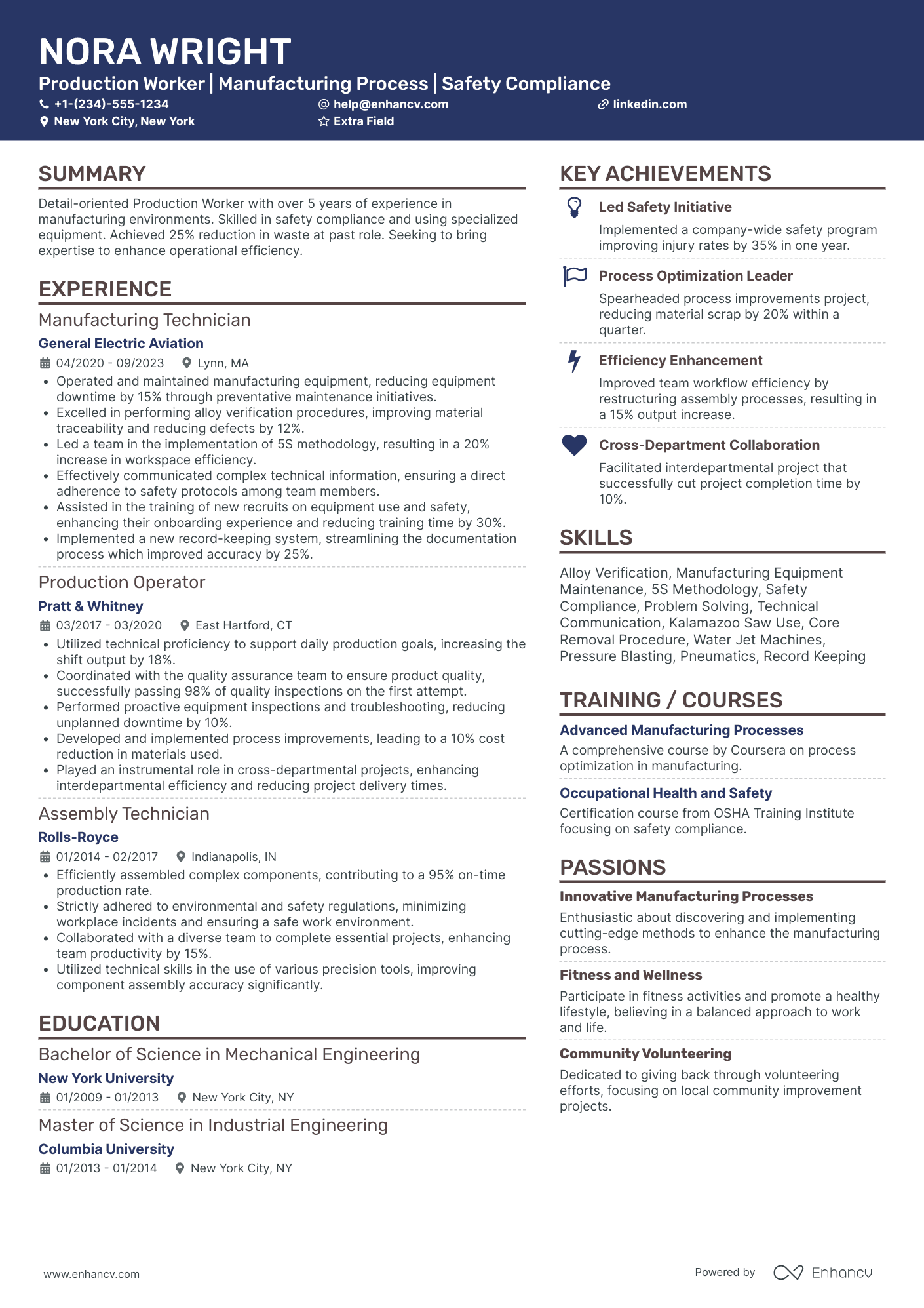 Factory Cleaning Worker Resume Example