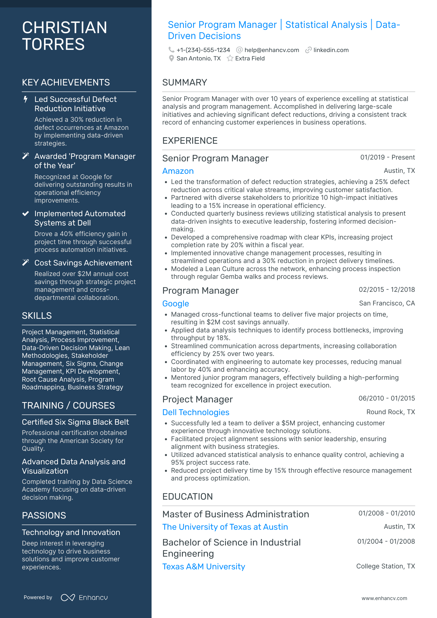 Senior Volunteer Program Manager Resume Example