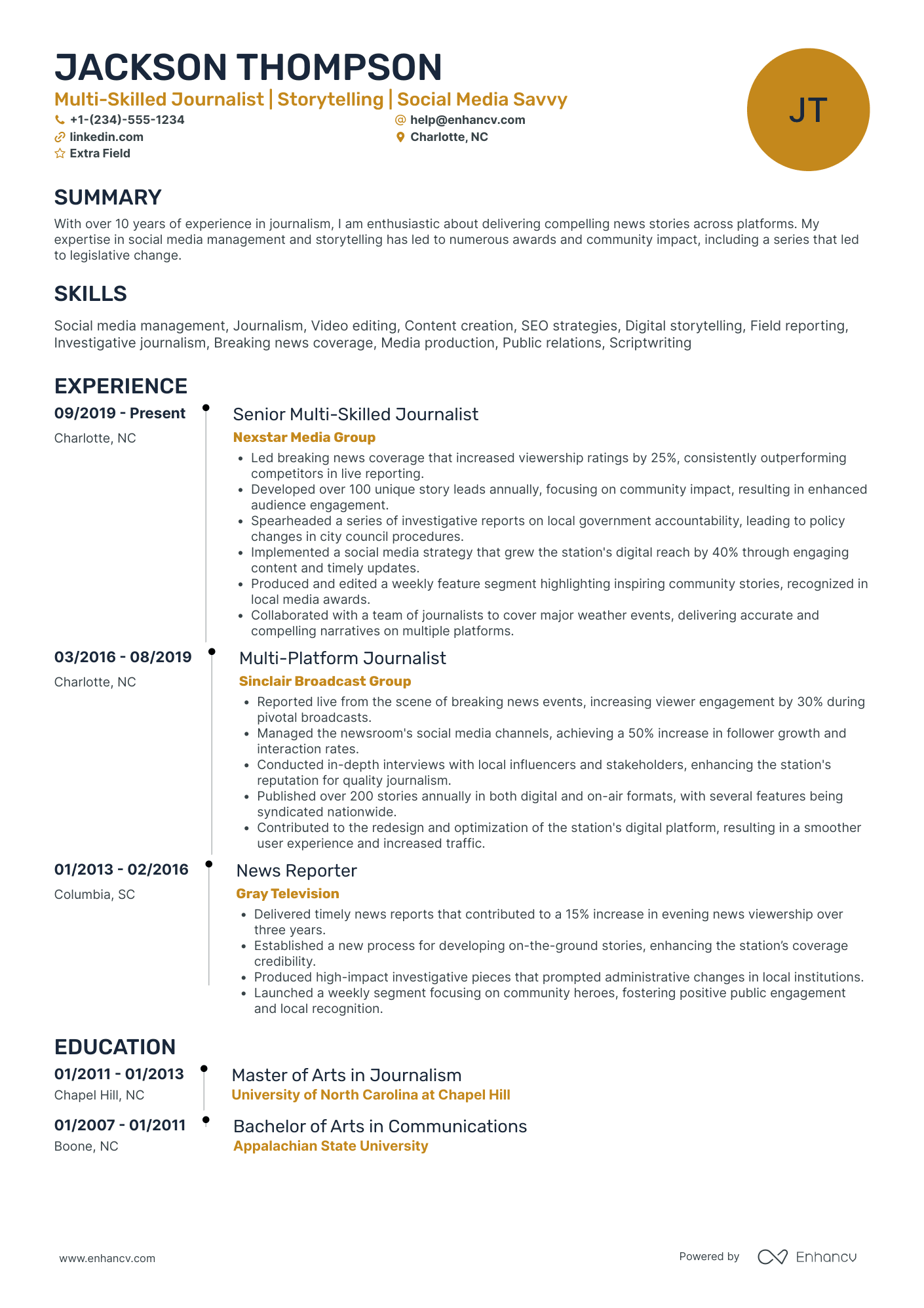 Automotive Journalist Resume Example