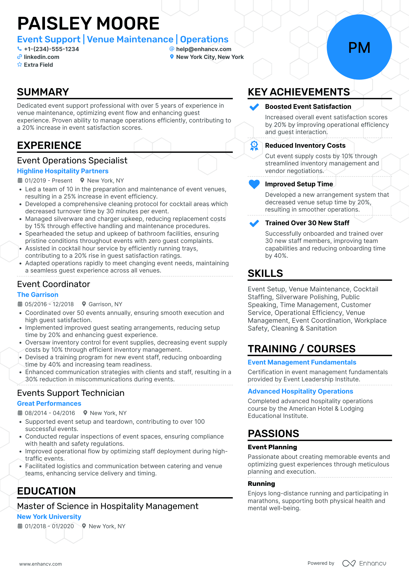 Event Busser Resume Example