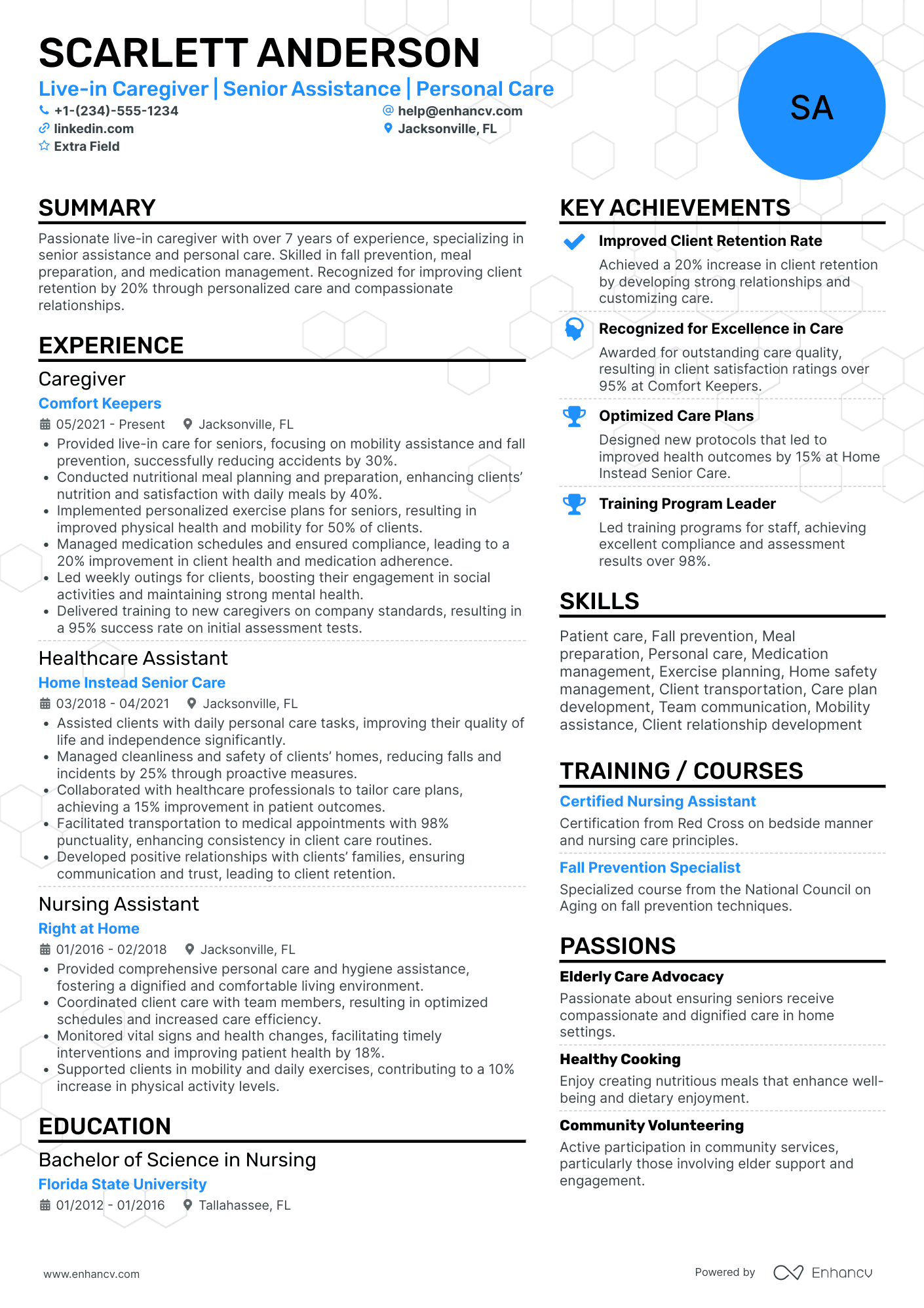 Live In Caregiver Resume Example