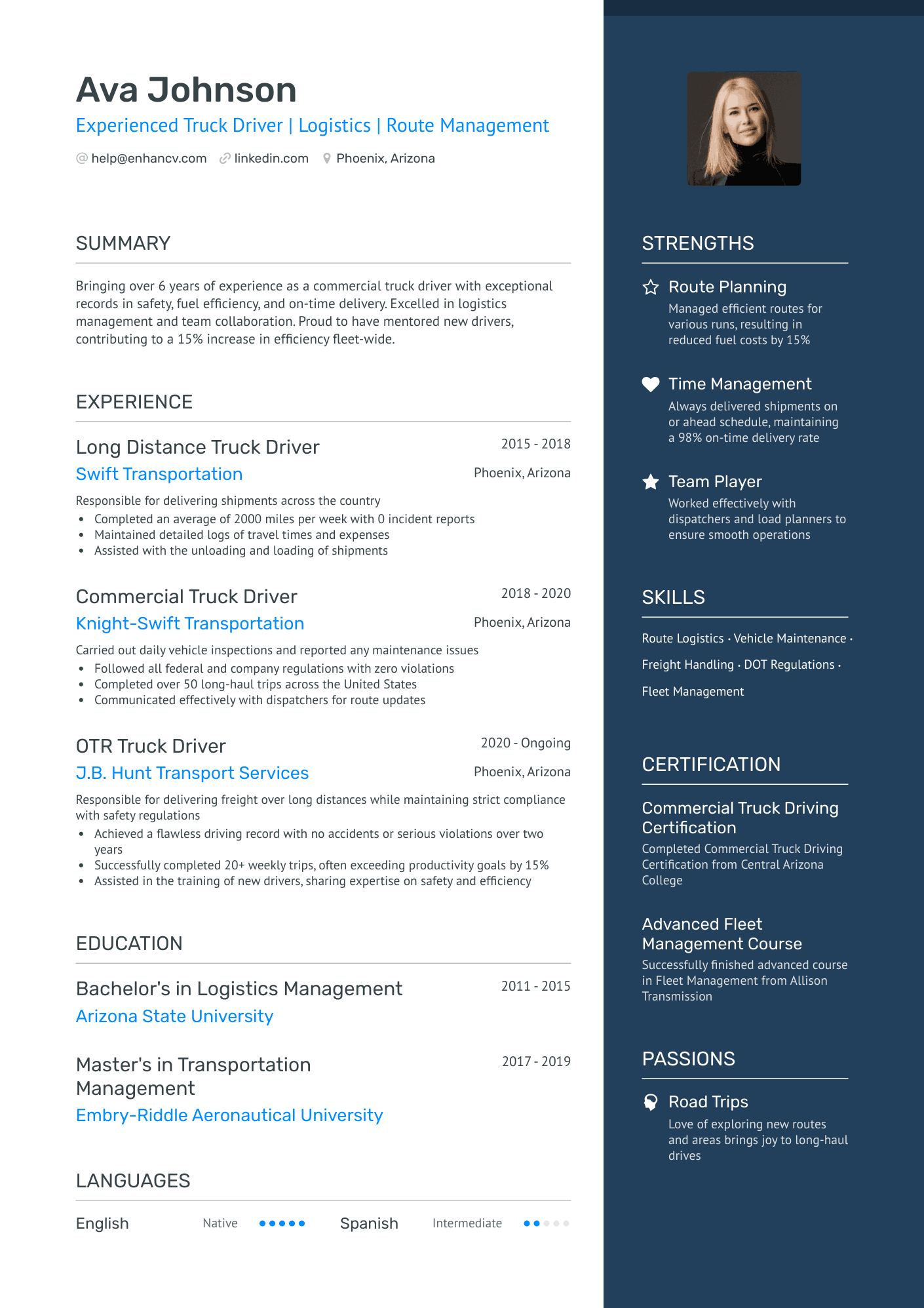 7 Truck Driver Resume Examples & Guide for 2024