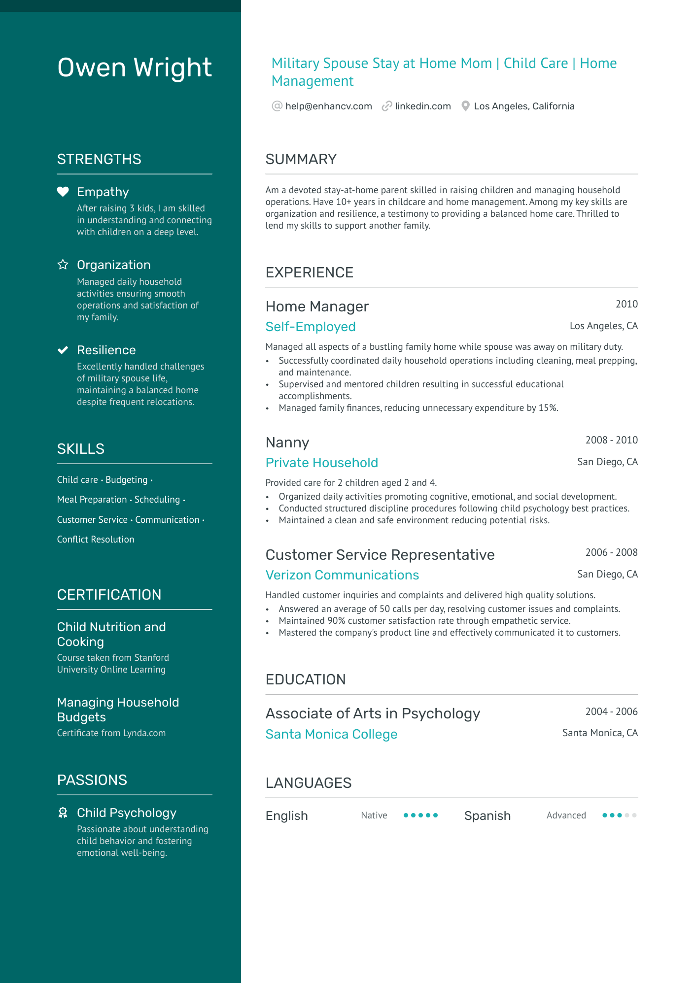 9 Stay-at-Home Mom Resume Examples & Guide for 2024