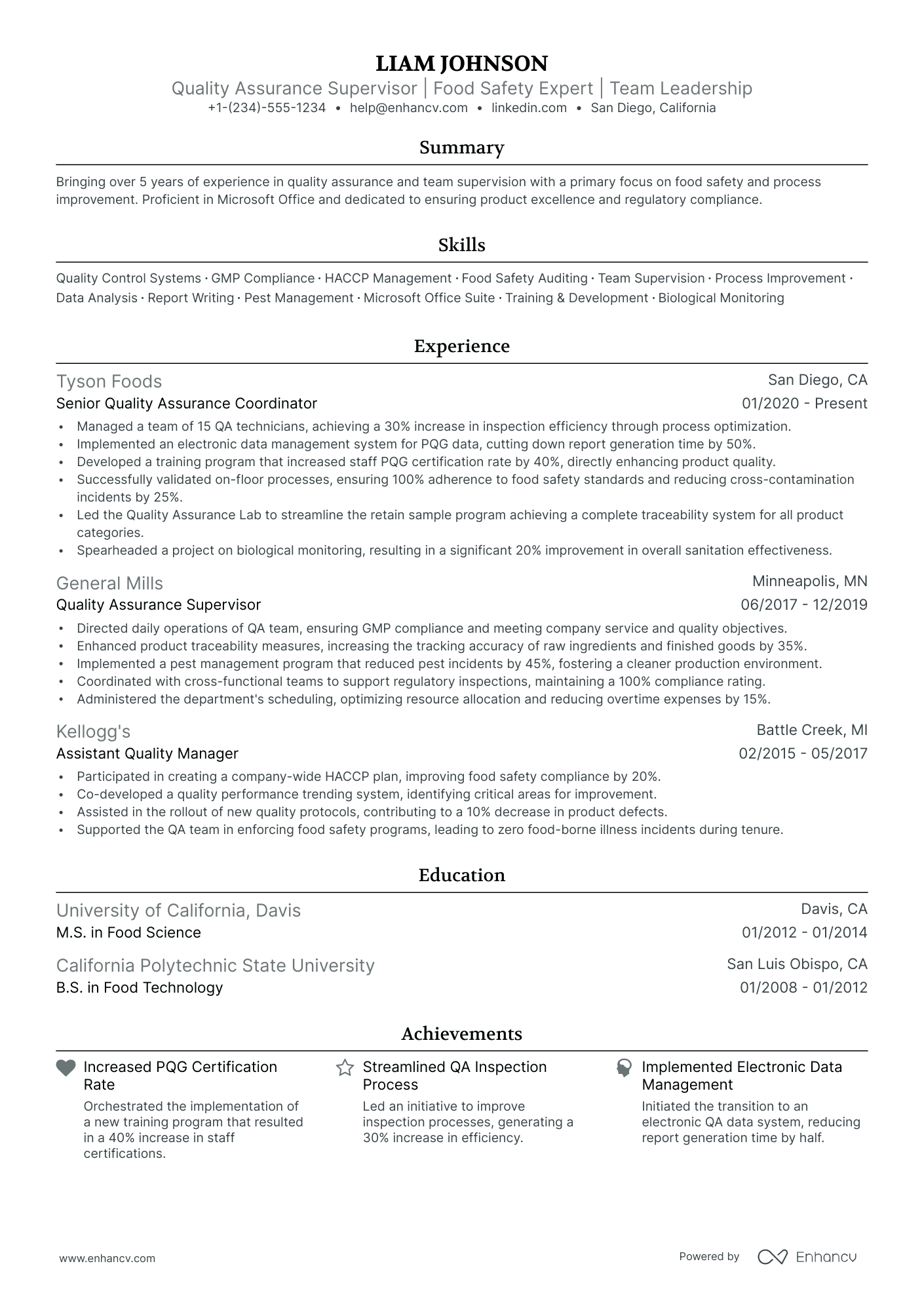 5 Quality Assurance Supervisor Resume Examples & Guide for 2024