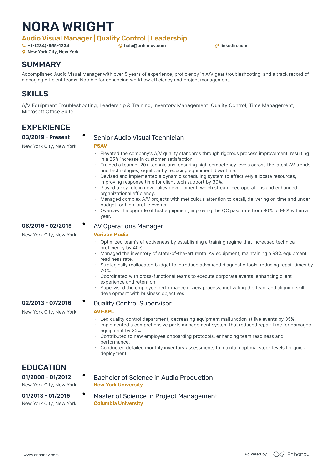 10 Quality Control Manager Resume Examples & Guide for 2025