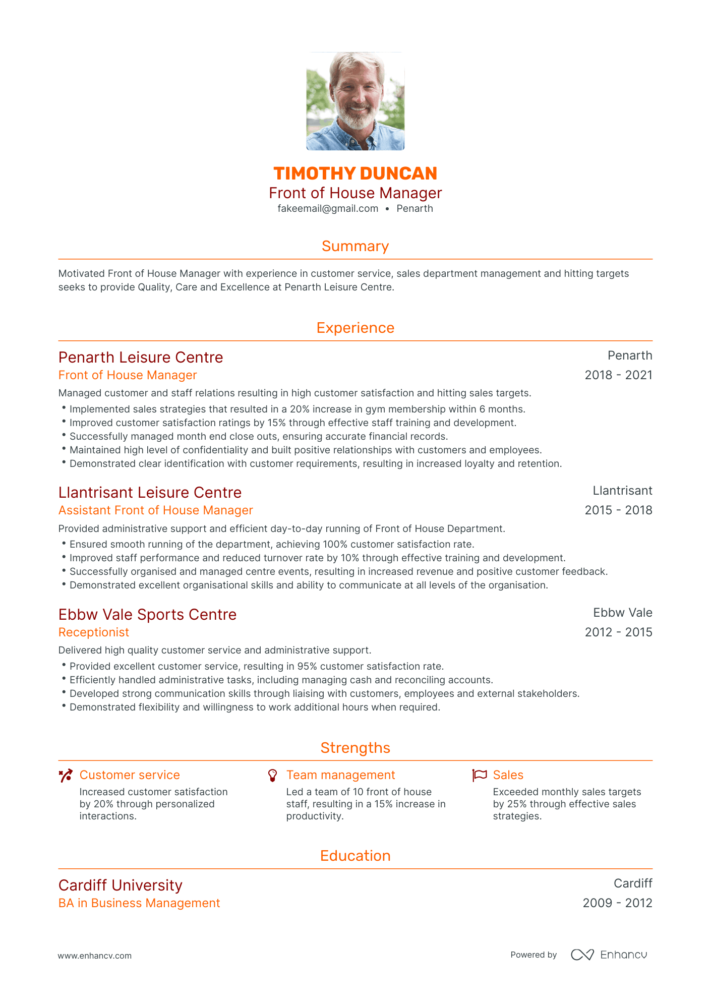 5 Front of House Manager Resume Examples & Guide for 2023