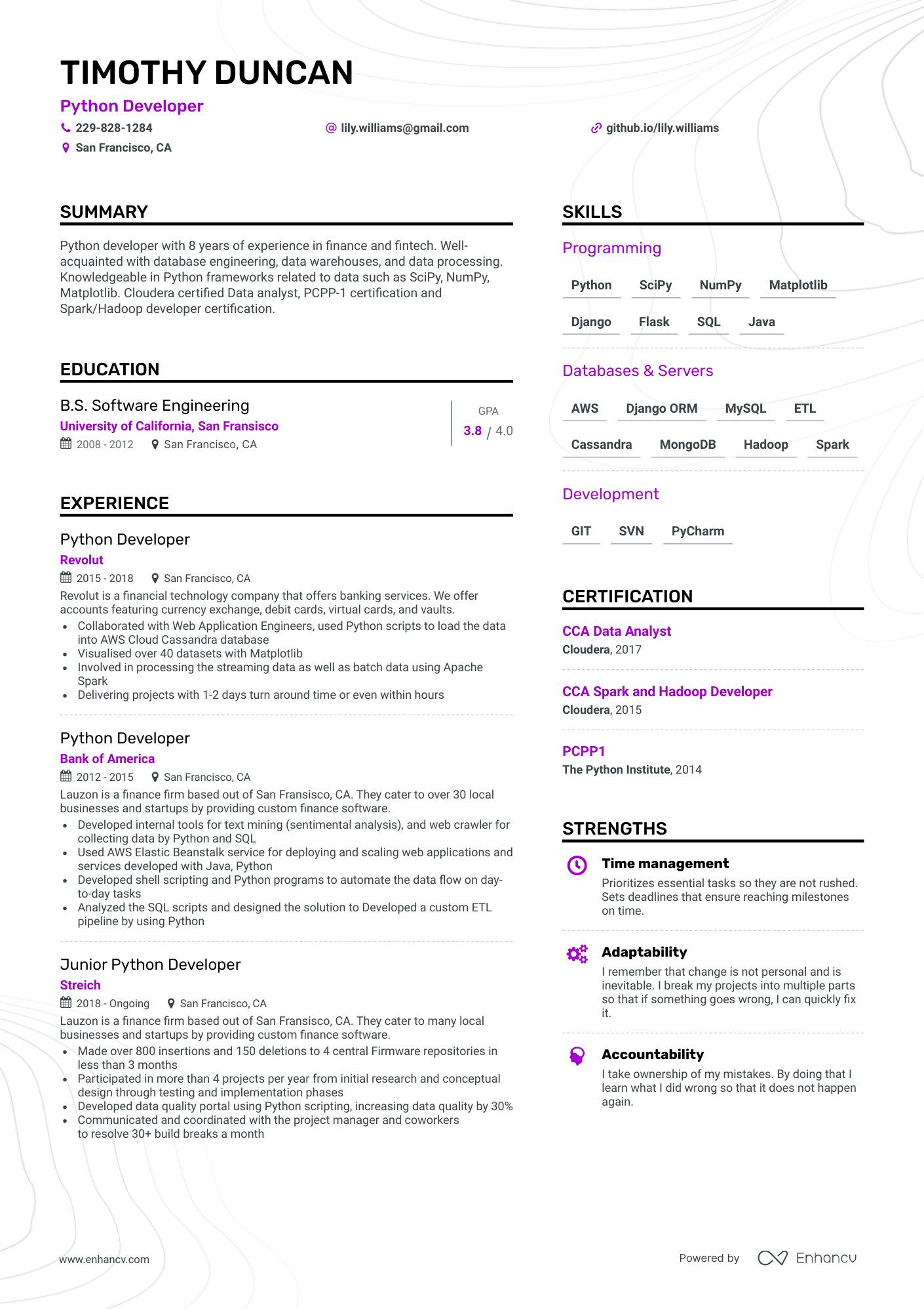 8 Python Developer Resume Examples & Guide for 2023