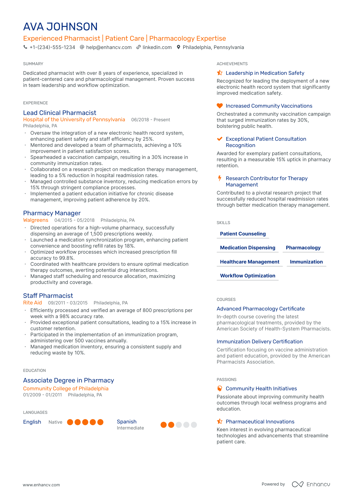 5 CVS Pharmacist Resume Examples & Guide for 2024