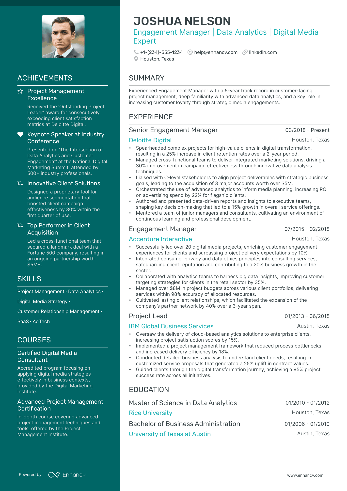 5 Engagement Manager Resume Examples & Guide for 2024