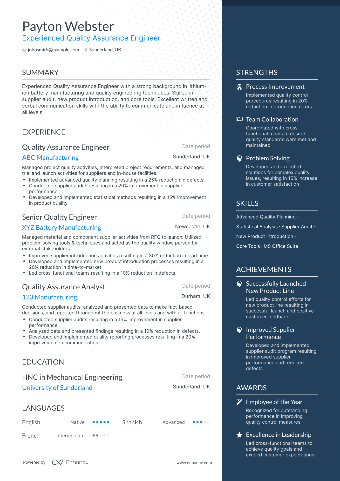 5 Quality Assurance Engineer Resume Examples & Guide for 2023