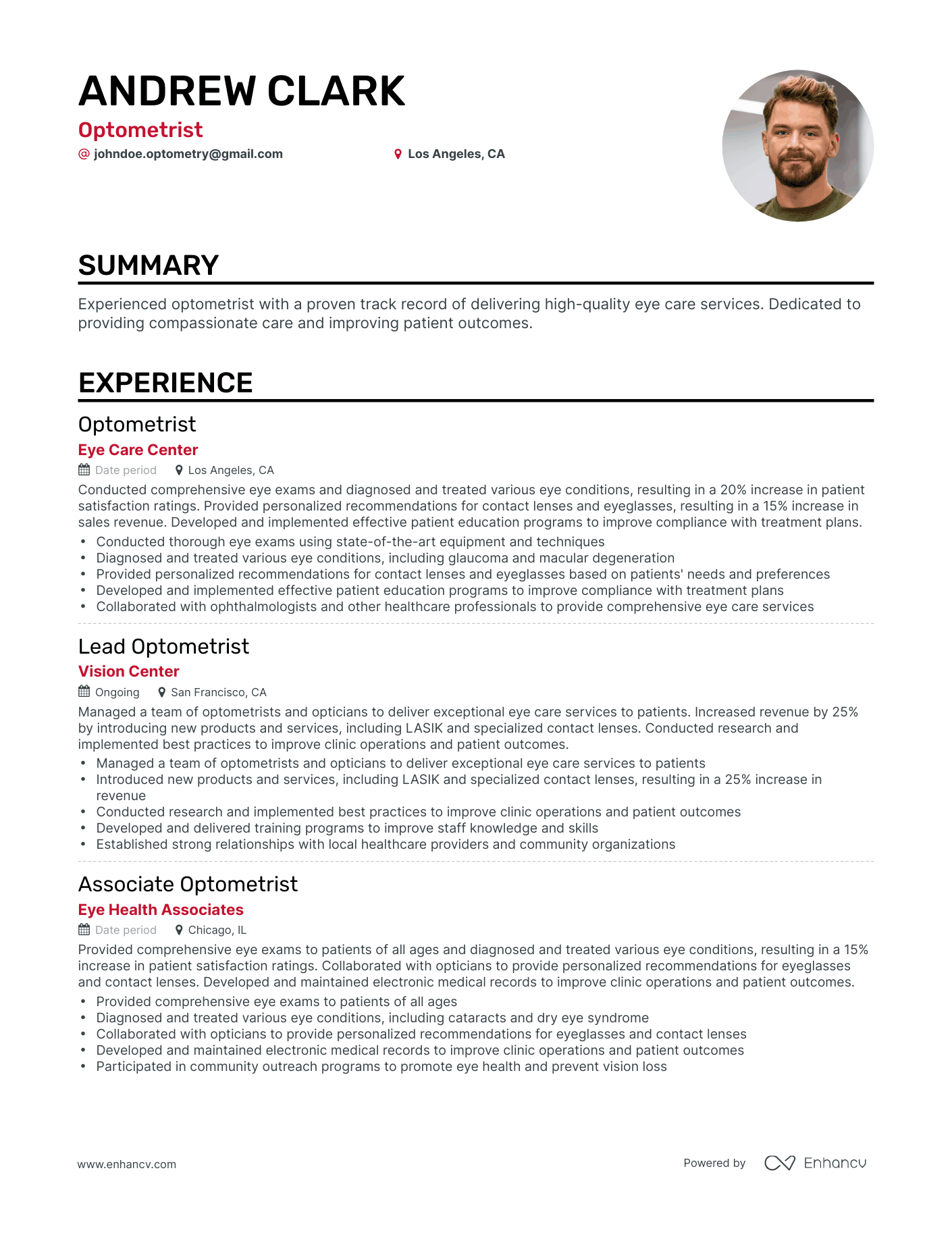 5 Optometry Resume Examples amp Guide - AHR0cHM6Ly9jZG4uZW5oYW5jdi5jb20vcHJlZGVmaW5lZC1leGFtcGxlcy82OFFnMzE2NEREMUJ4Rk9hT3FwbjBvVHhqenJwOFM1MHlpb3VxWXRGL2ltYWdlLnBuZw~~. 