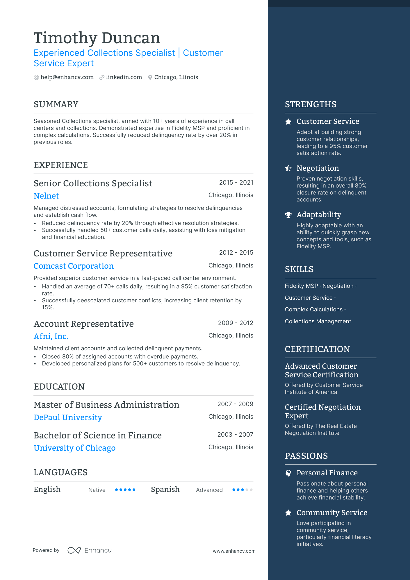 5 Collections Specialist Resume Examples & Guide for 2024