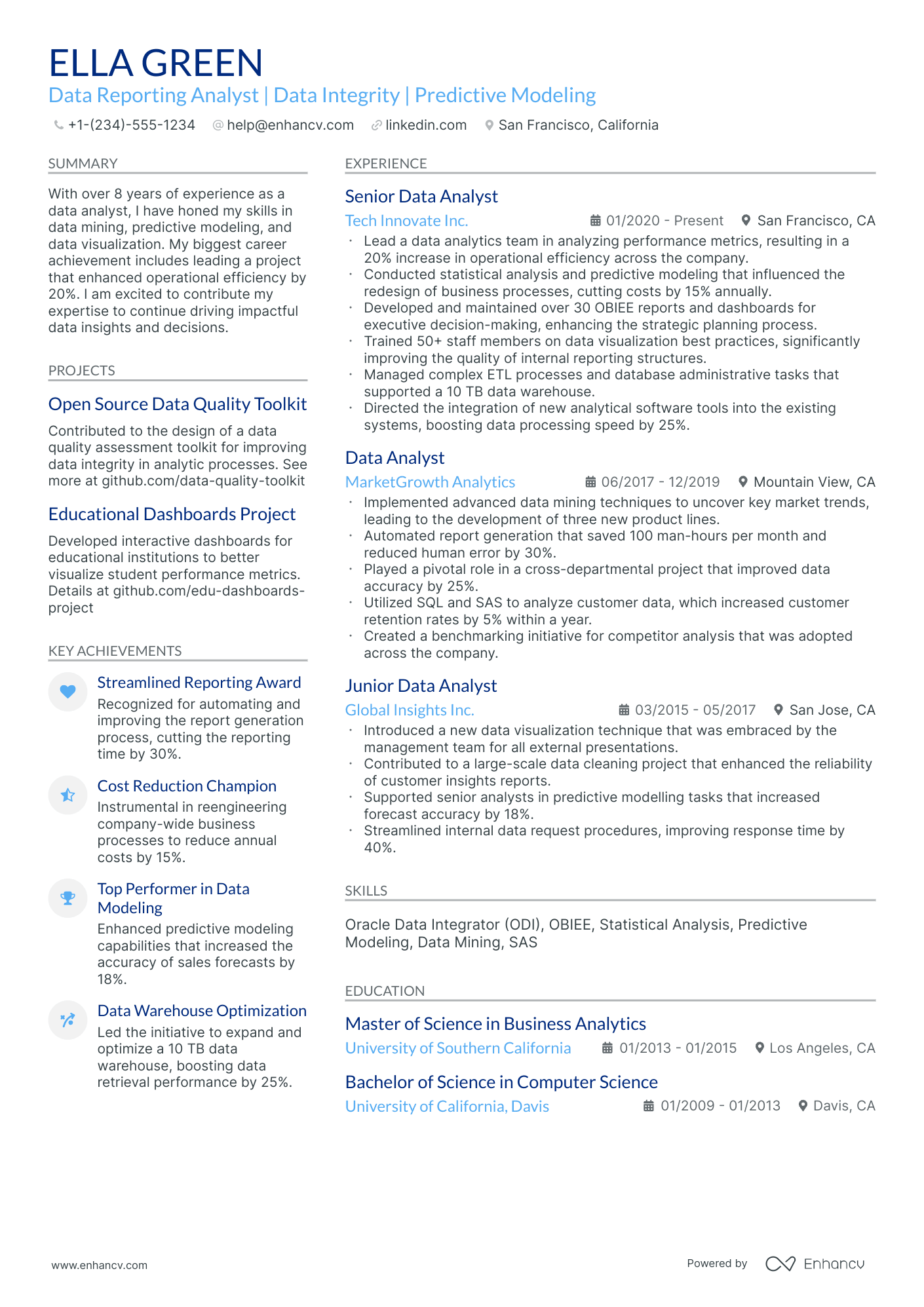 10 Data Reporting Analyst Resume Examples & Guide for 2026