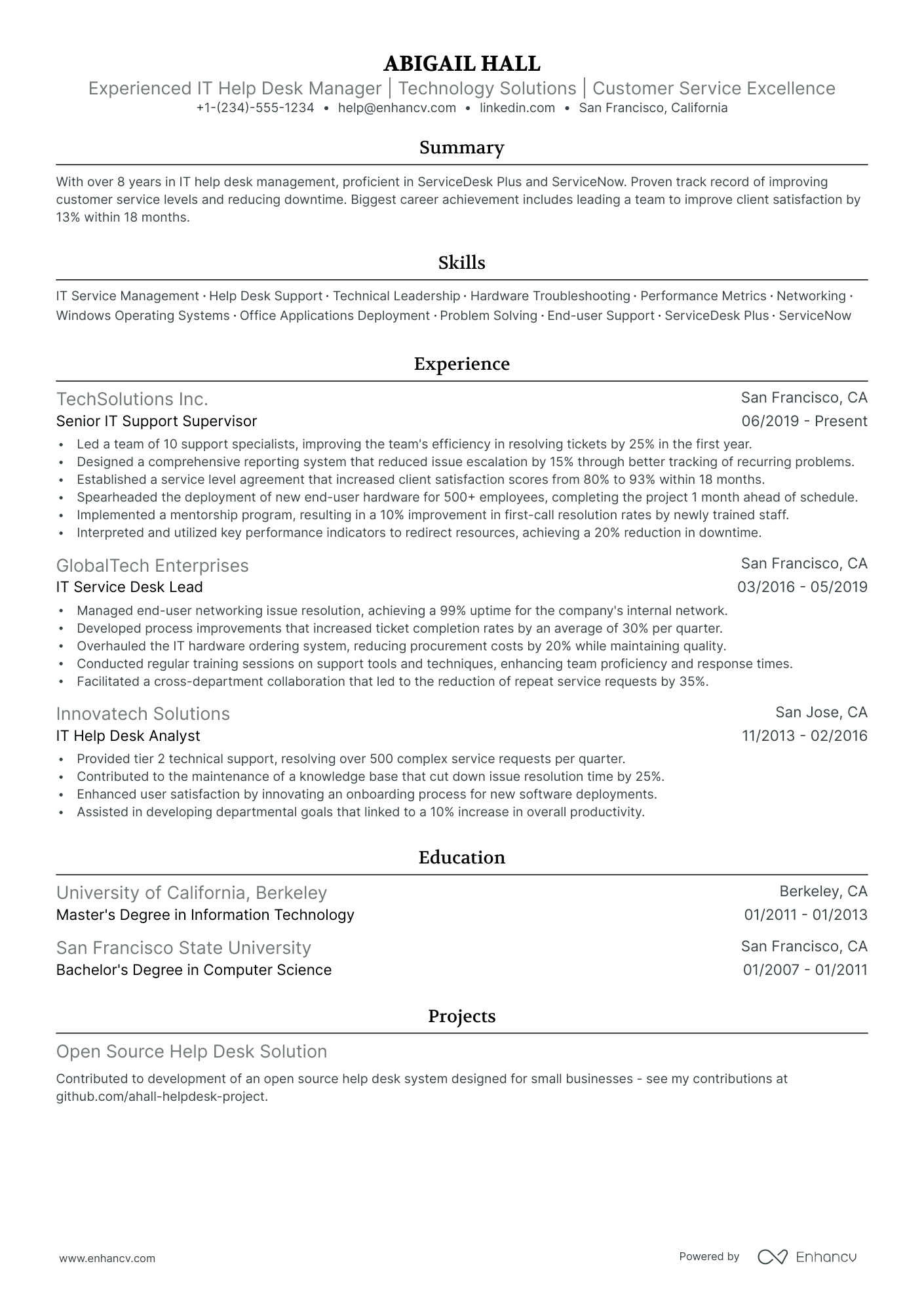 5 Help Desk Manager Resume Examples & Guide for 2024