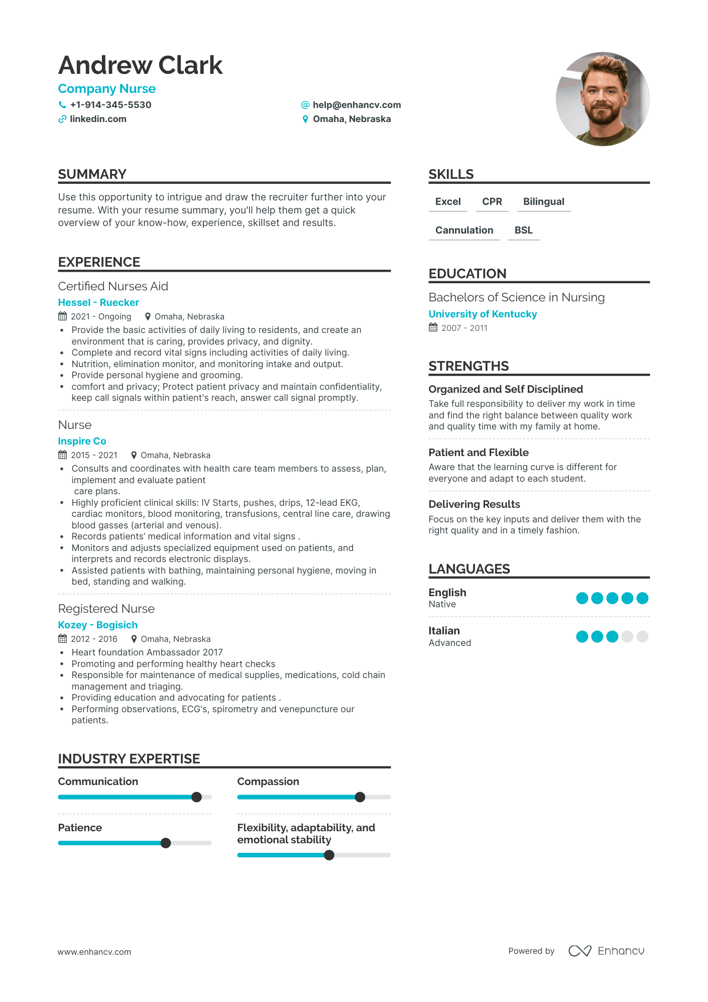 Company Nurse Resume Examples & Guide for 2023 (Layout, Skills ...