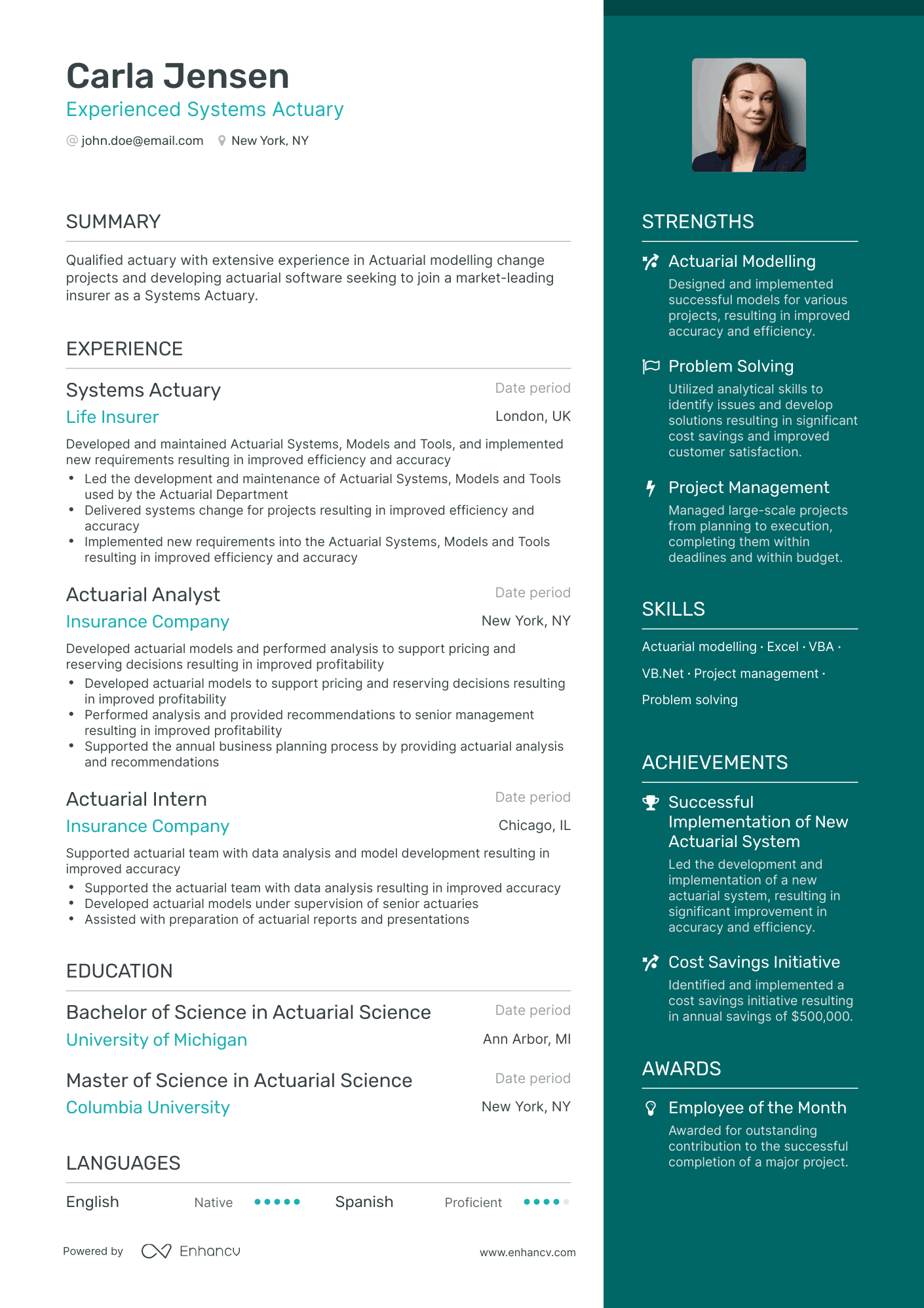 5 Actuary Resume Examples & Guide for 2024